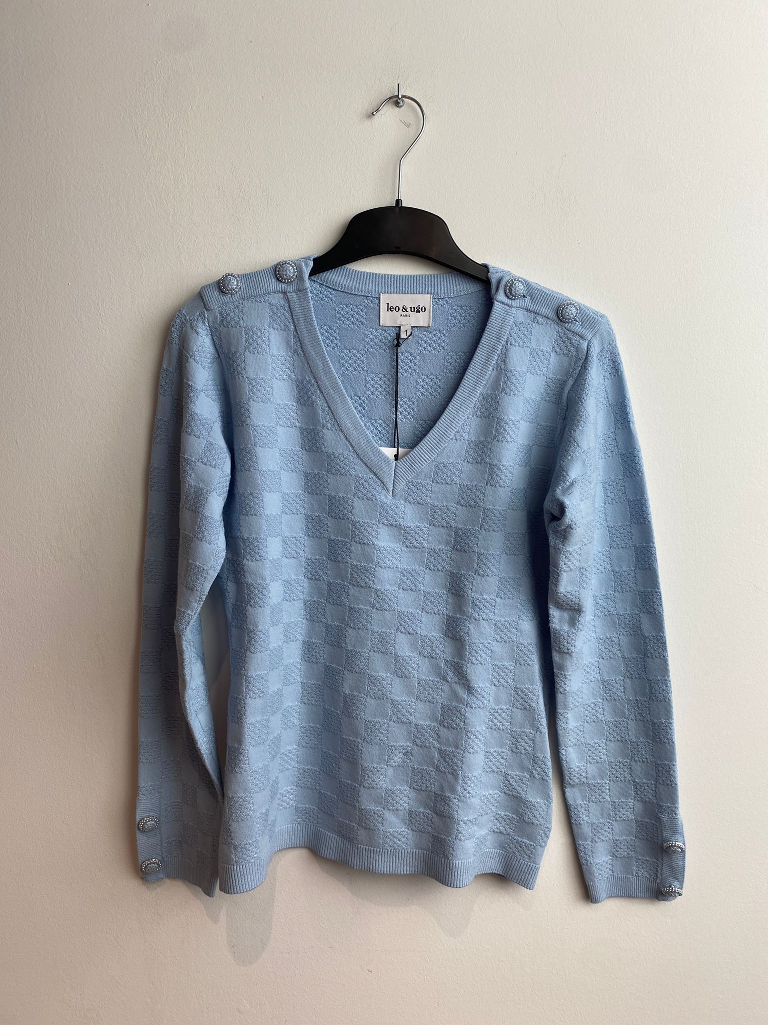 Pull bleu pâle Leo &amp; Ugo (Aw158/Lightblue)