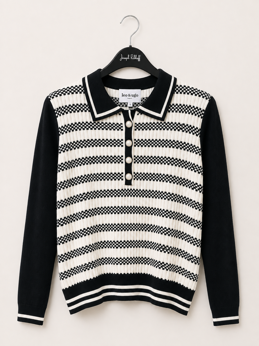 Pull Zwart Leo & Ugo ( Ah210/Black Offwh )