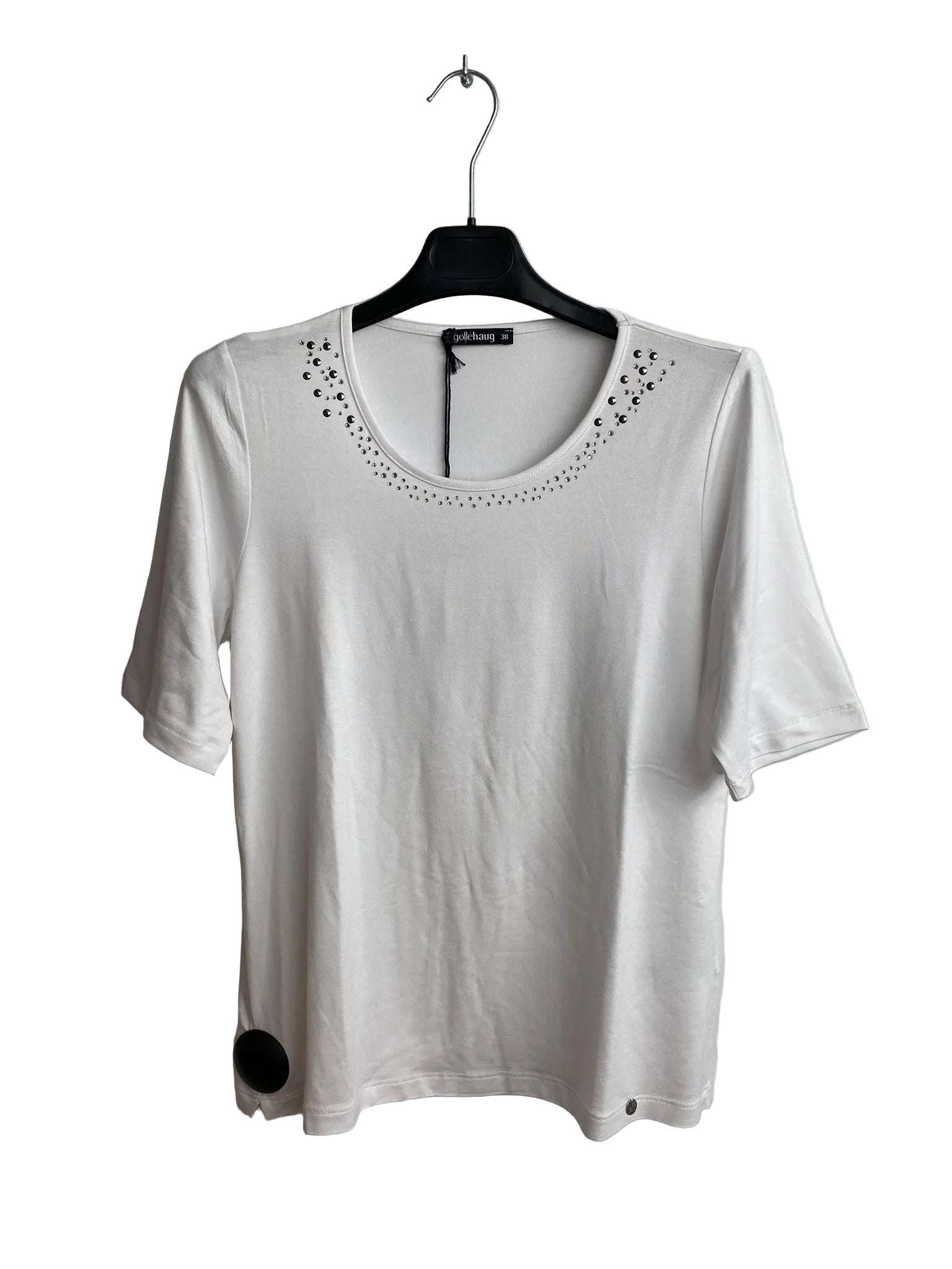 T-Shirt Wit Gollehaug ( 23203/100 )