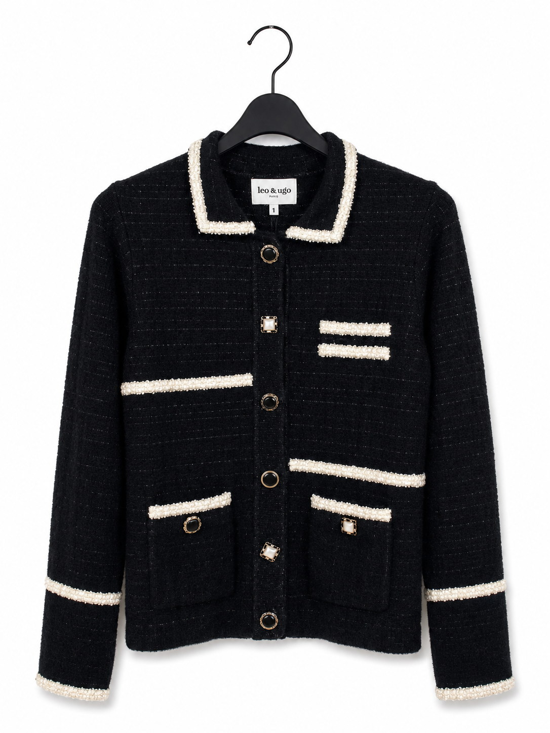 Gilet Noir Leo & Ugo ( Rh780/Black Offwh )