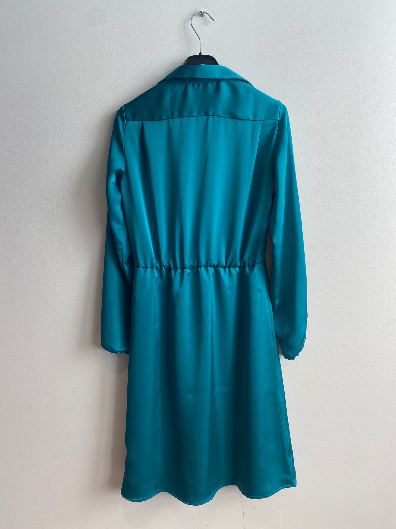 Robe Pétrole Léonie De Paris (Rome Satin/Pétrole)