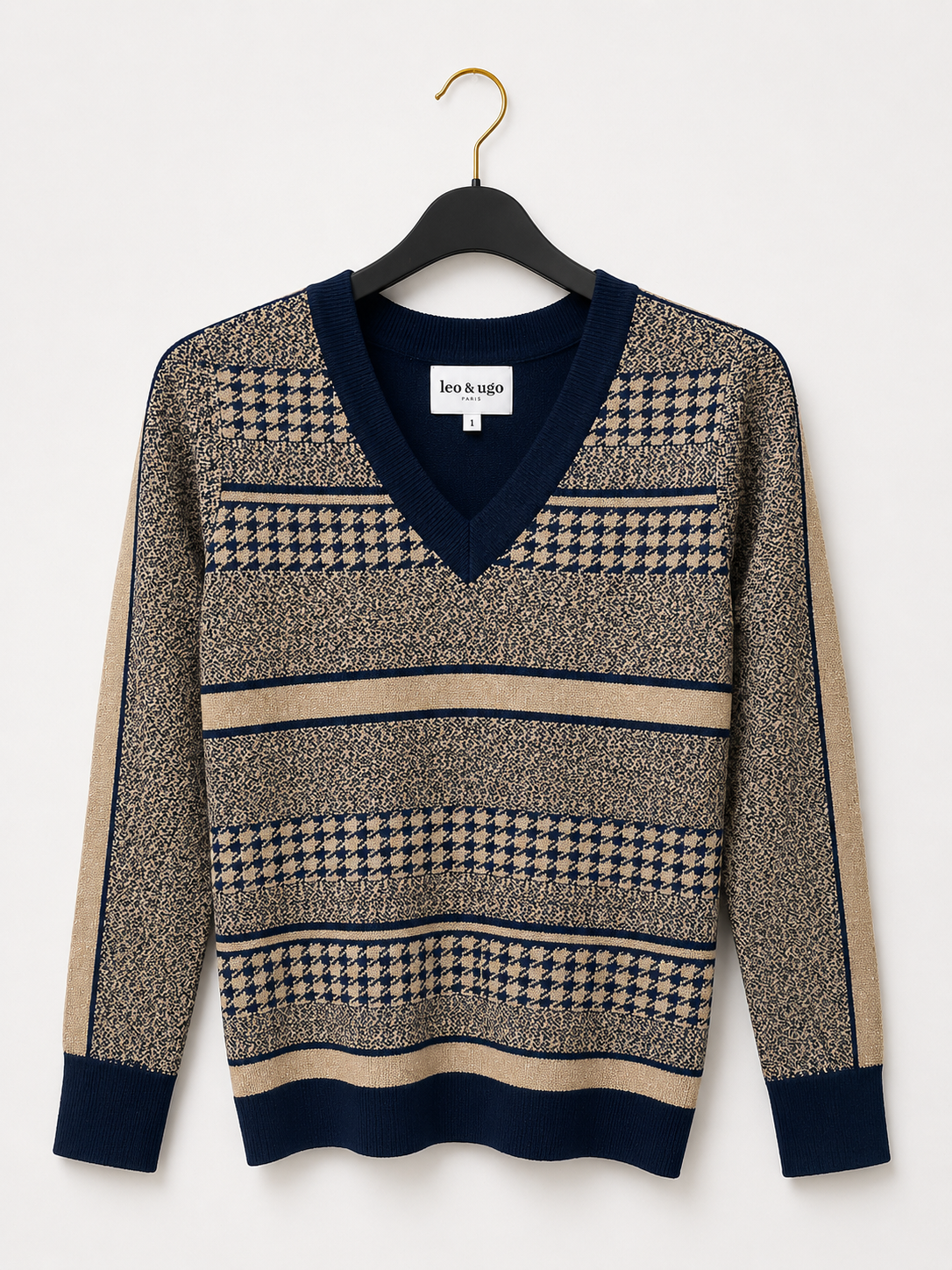 Pull Beige Leo & Ugo ( Ah275/Navy Beige )