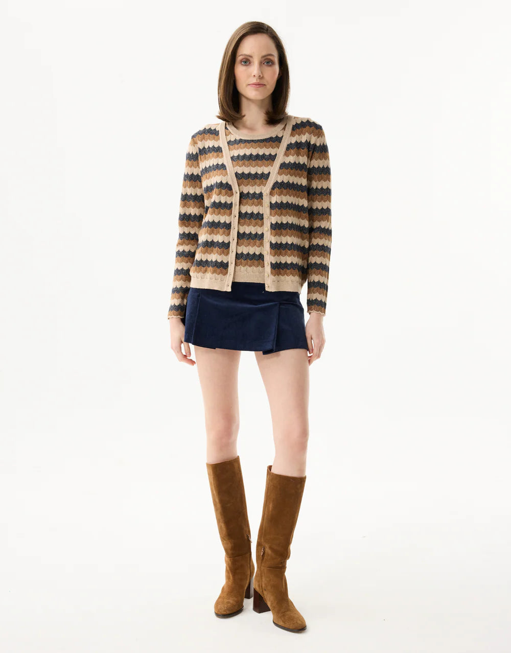 Twinset Beige Leo & Ugo ( Awt127/Navy/Beige )