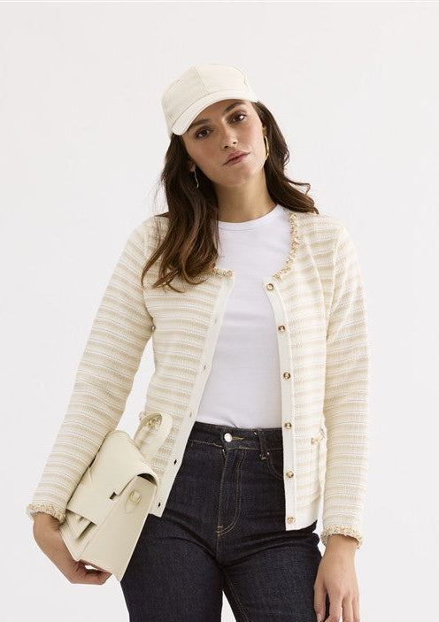 Cardigan Beige Leo & Ugo (Ae125/Offwhite Beige)