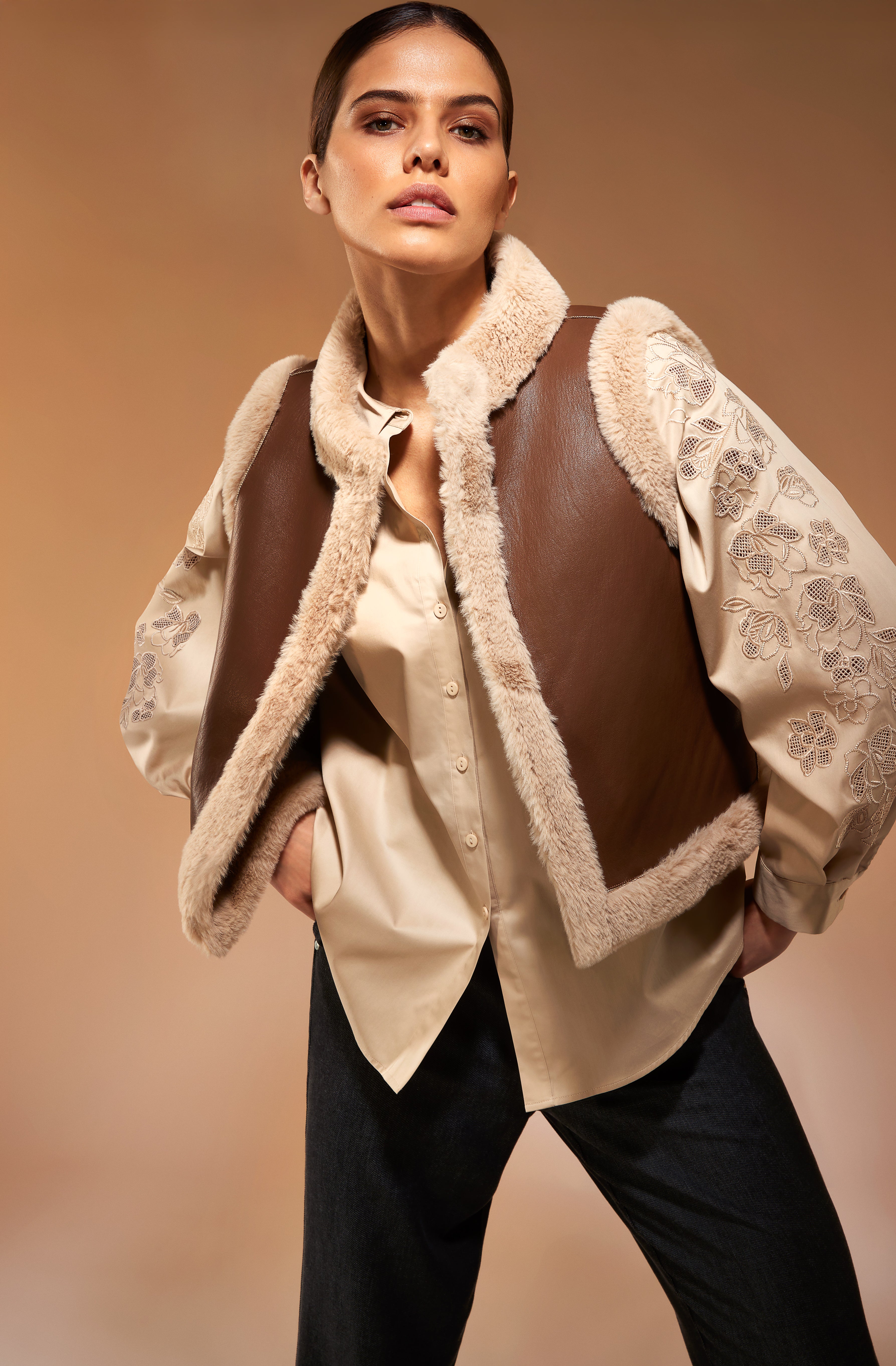 Giletvest cognac Atmos Fashion ( 1689 Rae/Cognac )