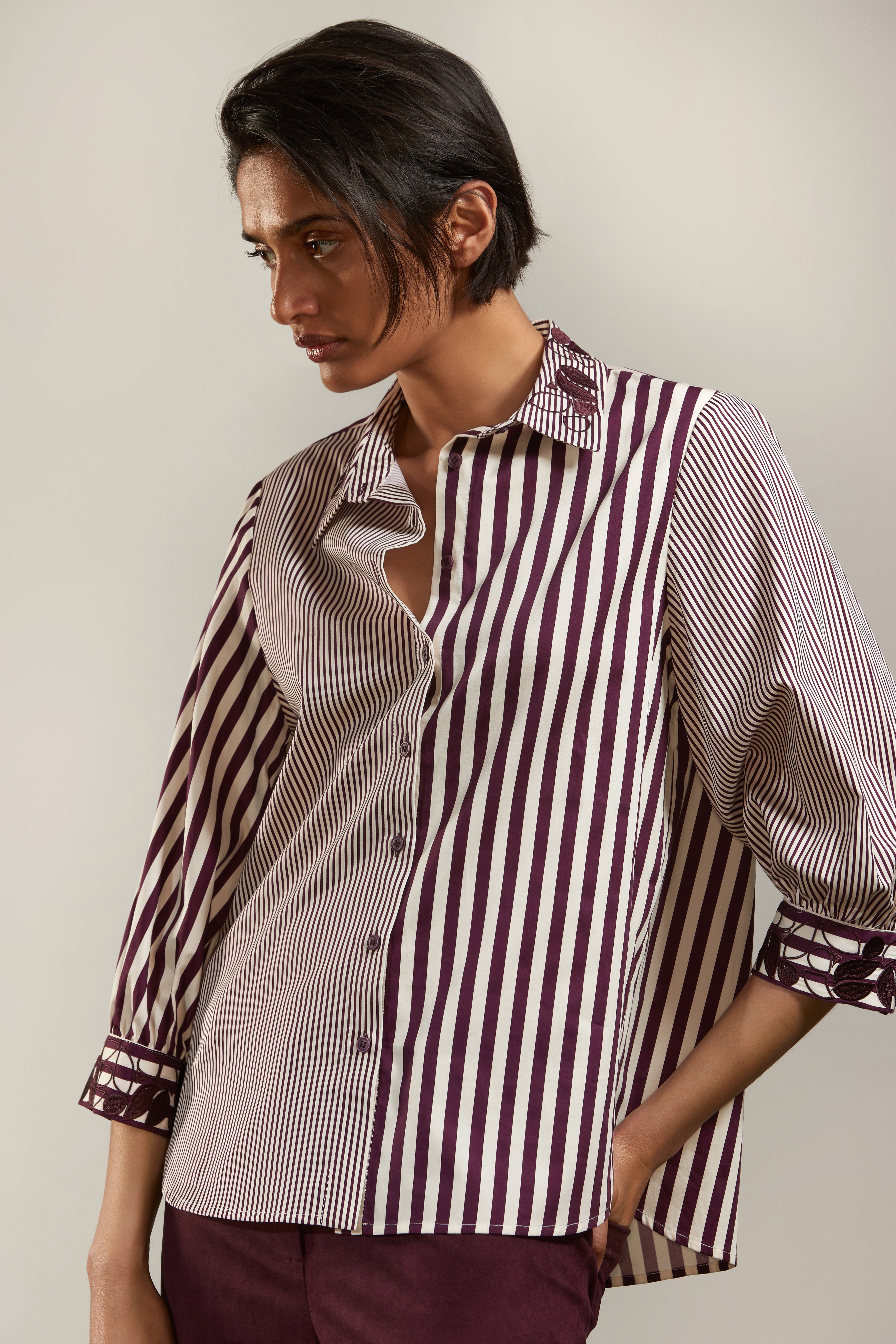 Chemisier Aubergine Atmos Fashion ( 2448 Suri/Plume )