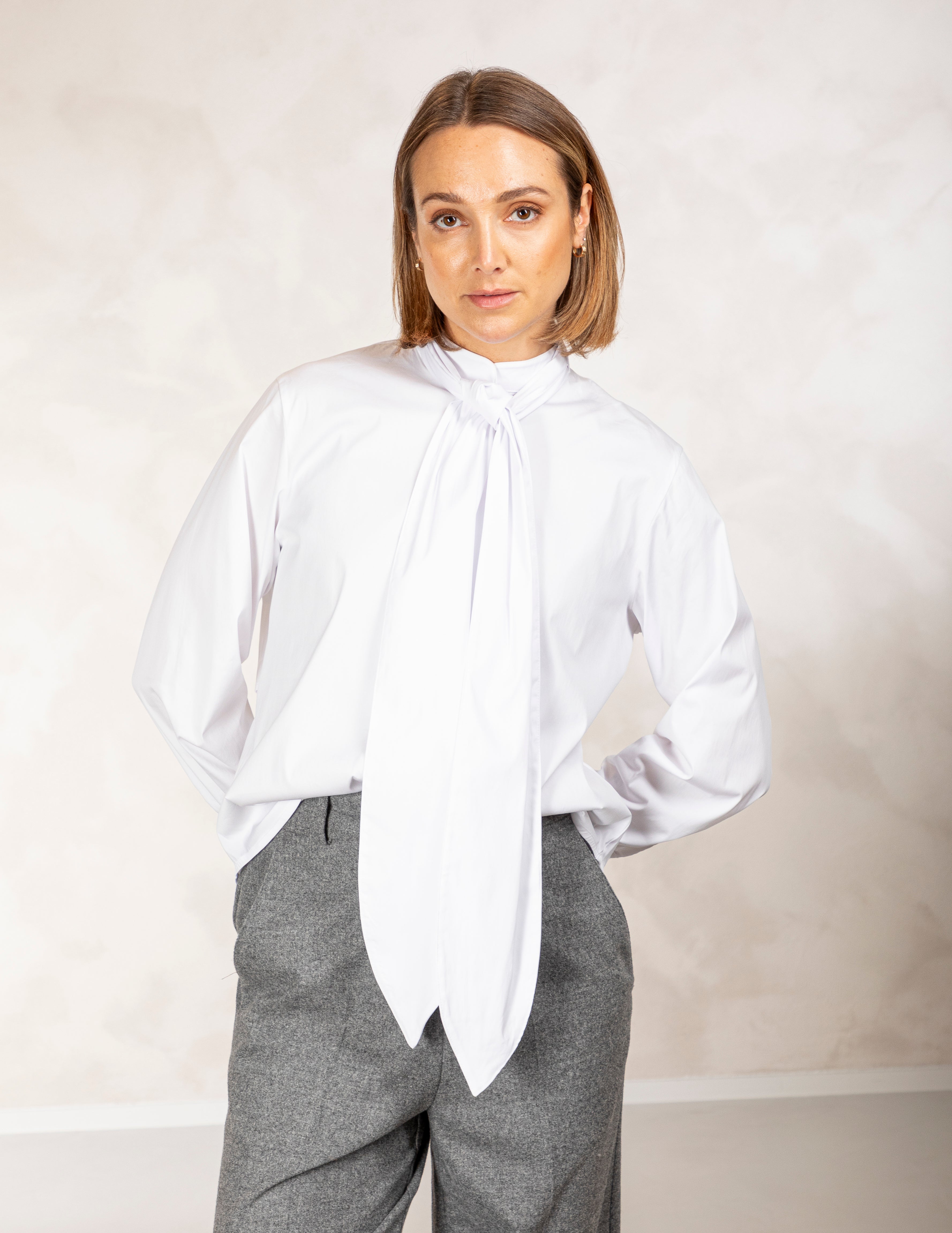 Chemisier blanc Due Amanti (grand col/blanc)