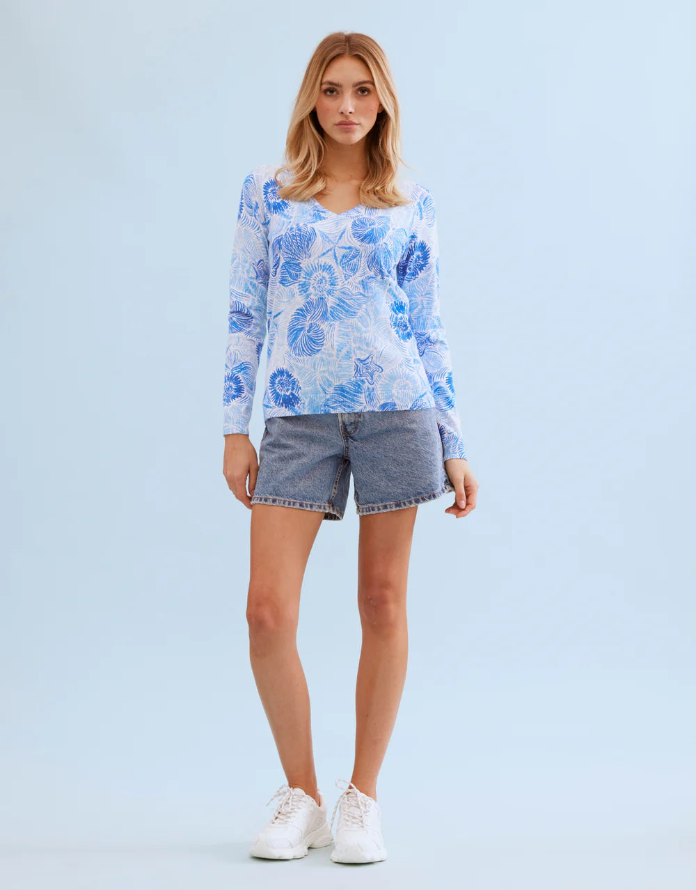 Pull Bleekblauw Leo & Ugo ( De002/White Blue )