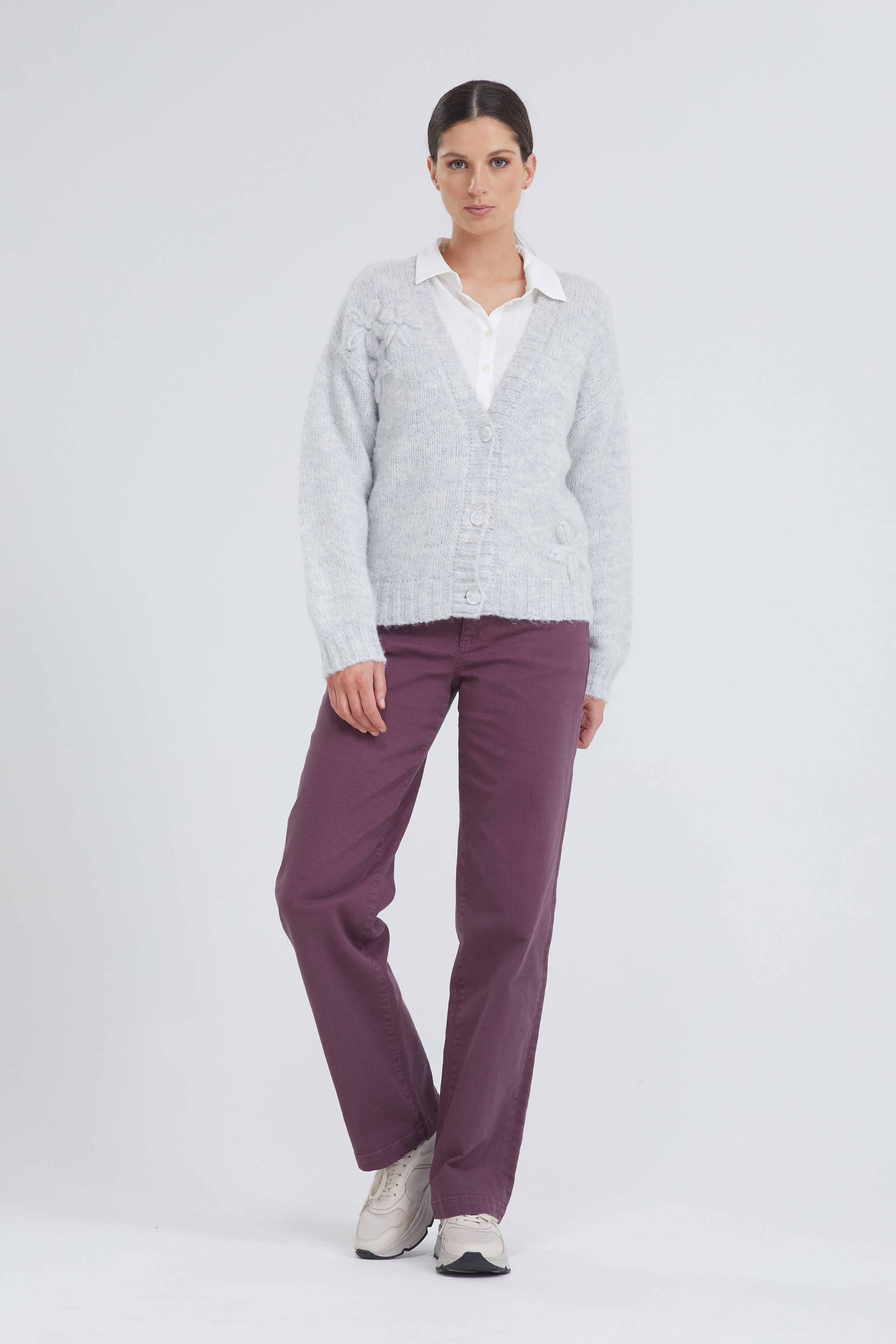 Giletpull Gris Pâle Bleu IV ( Melis/240 )