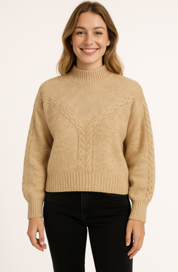 Pull Saumon/Beige Due Amanti (Notte/Sable)