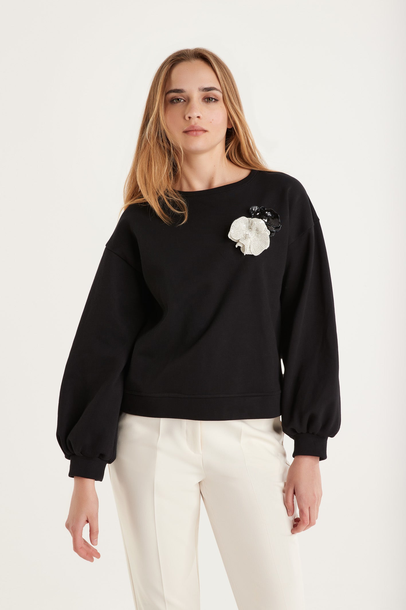 Sweater Zwart Senso ( 1348 Mae+Ecru/Black )