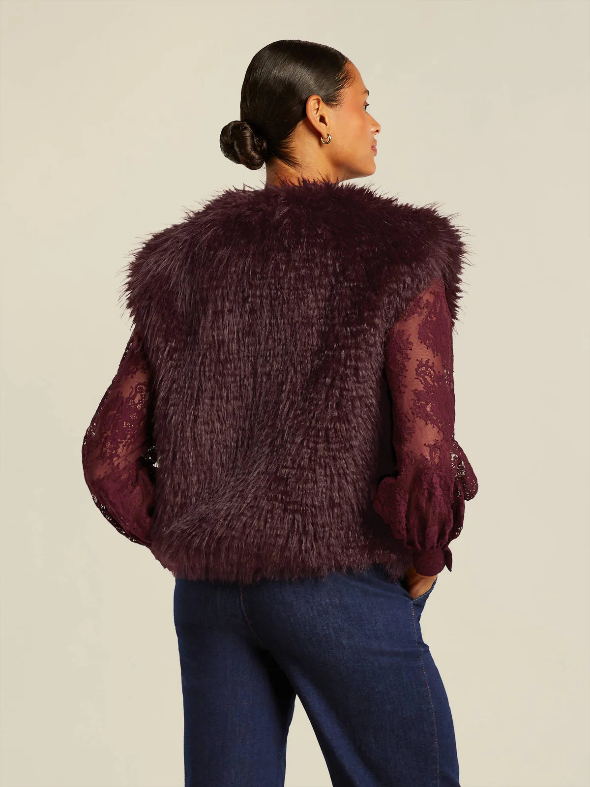 Giletvest Pruimkleur Beaumont ( Sofie/4840 )