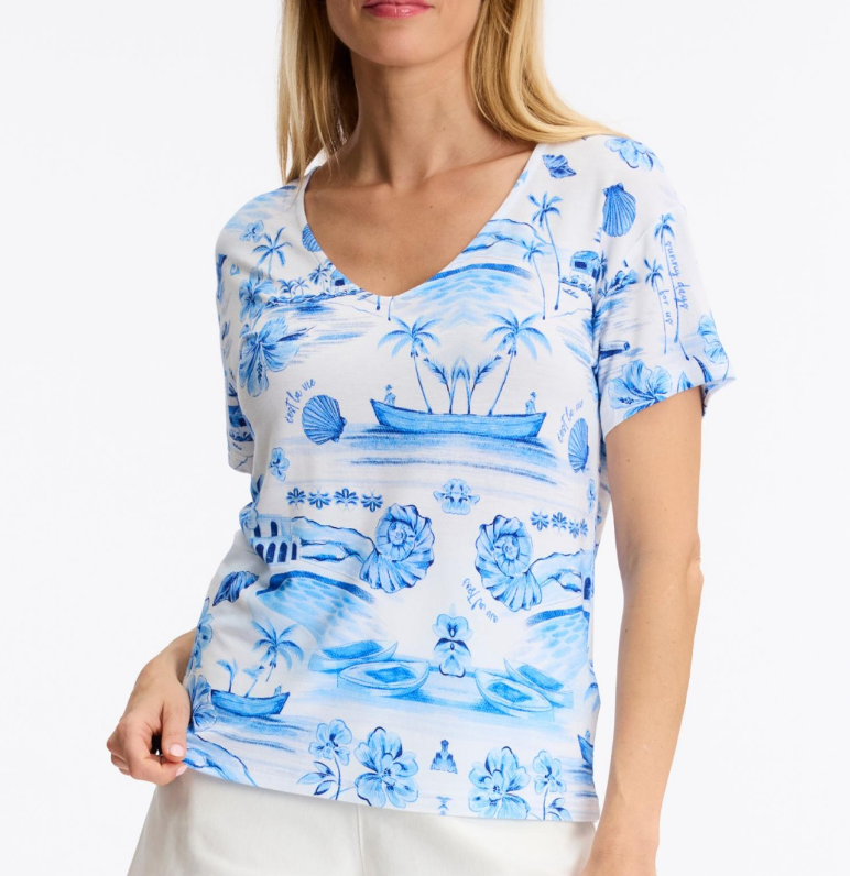 T-shirt bleu Leo & Ugo (Tes282/Blanc Bleu)