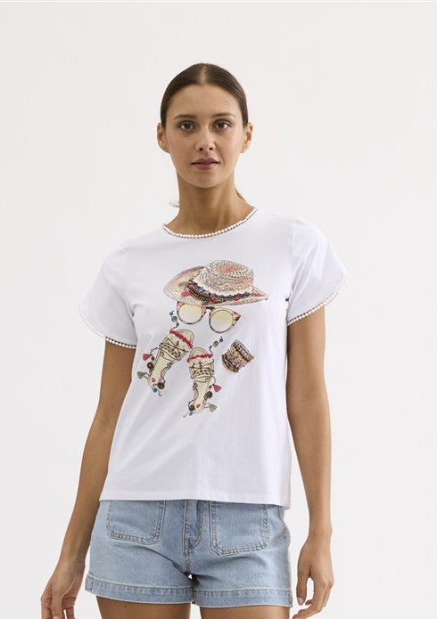 T-shirt blanc Leo & Ugo (Tej983)