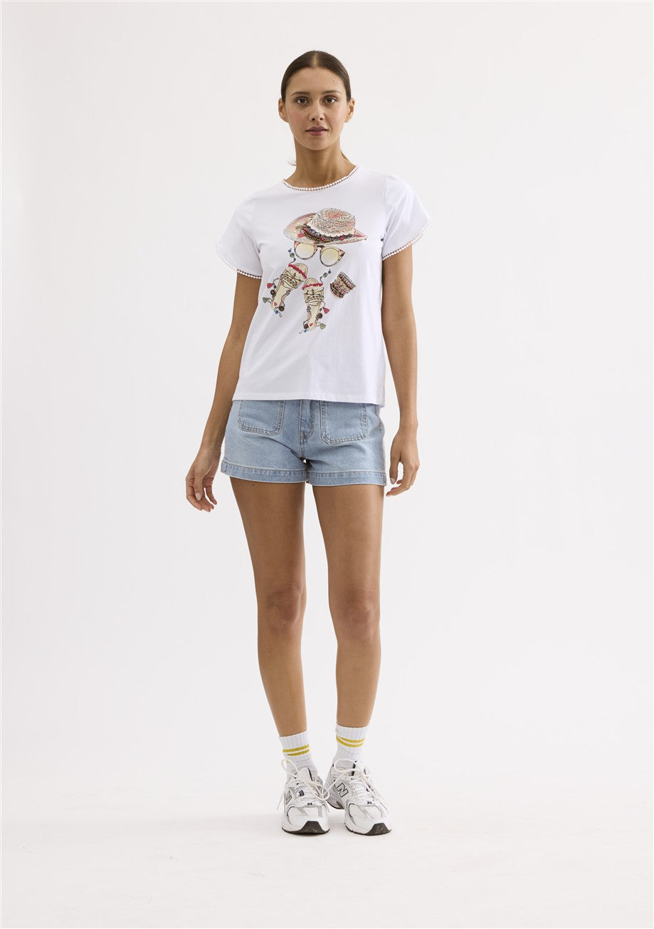 T-shirt blanc Leo & Ugo (Tej983)