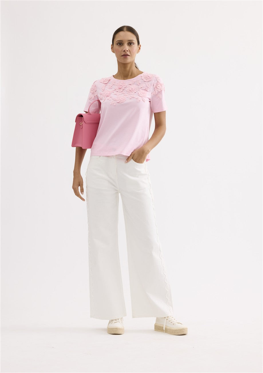 T-shirt rose clair Leo & Ugo (Tev656/Rose)