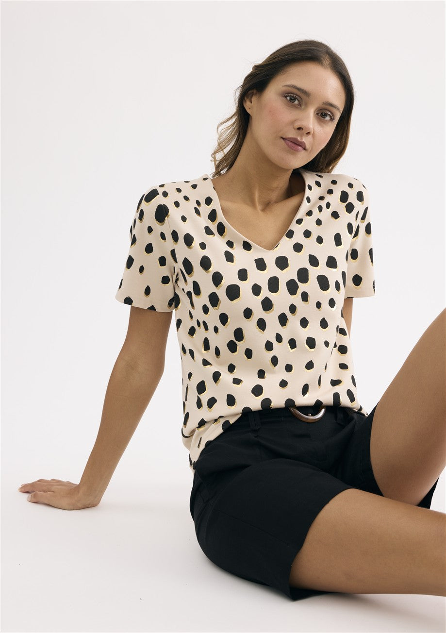 T-shirt beige Leo & Ugo (Tev660/Beige Noir)