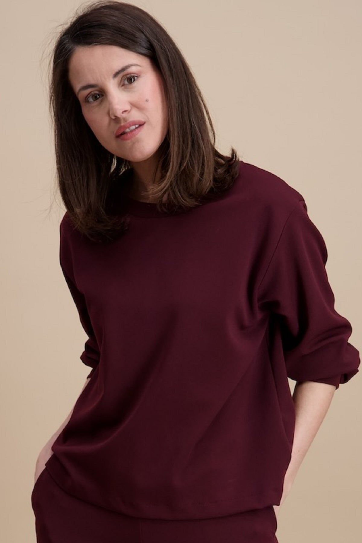 Pull Aubergine Signe Nature ( 847097/14 )