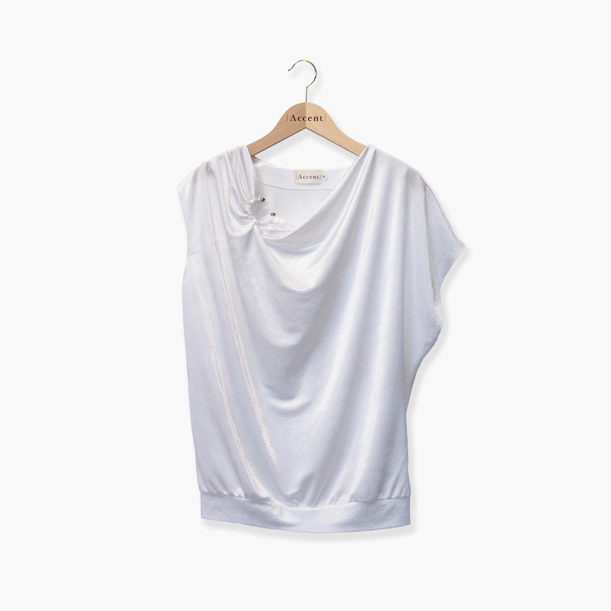T-Shirt Wit Accent Fashion ( Zodiac 4729/White )