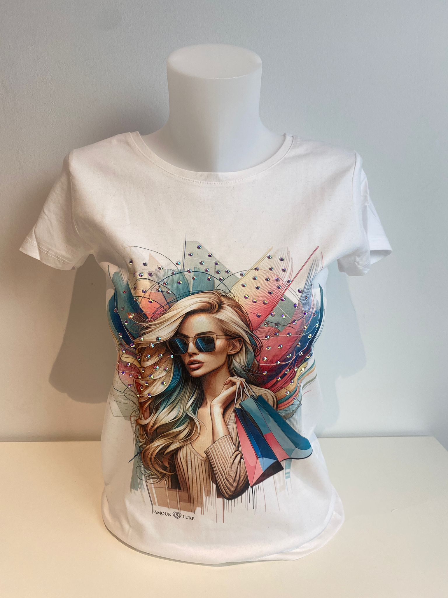 T-Shirt Wit Amour & Luxe ( Grace S T8 )