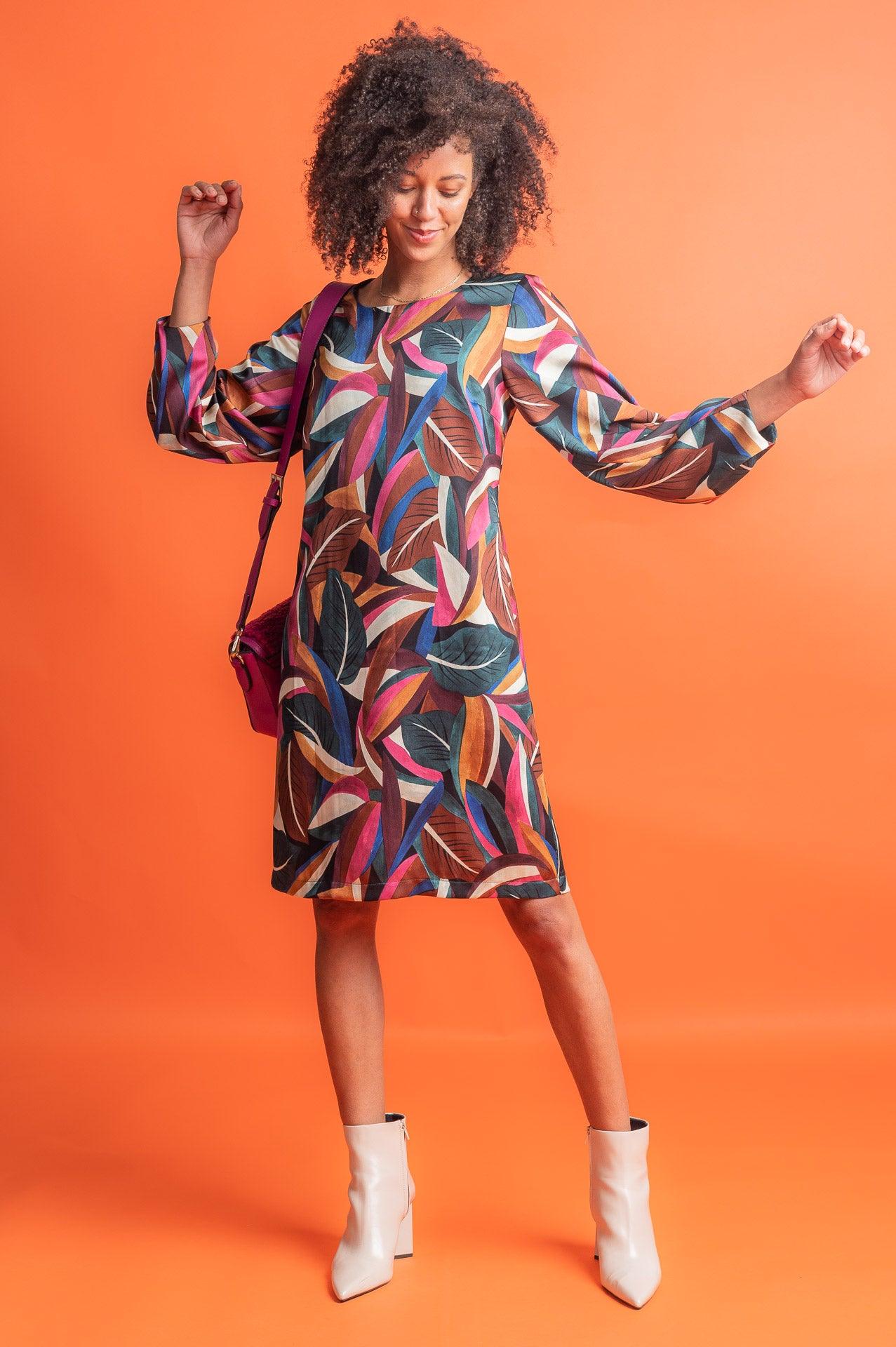 Kleedje Pruimkleur Accent Fashion ( Infinity 5306/61 ) - Delaere Womenswear