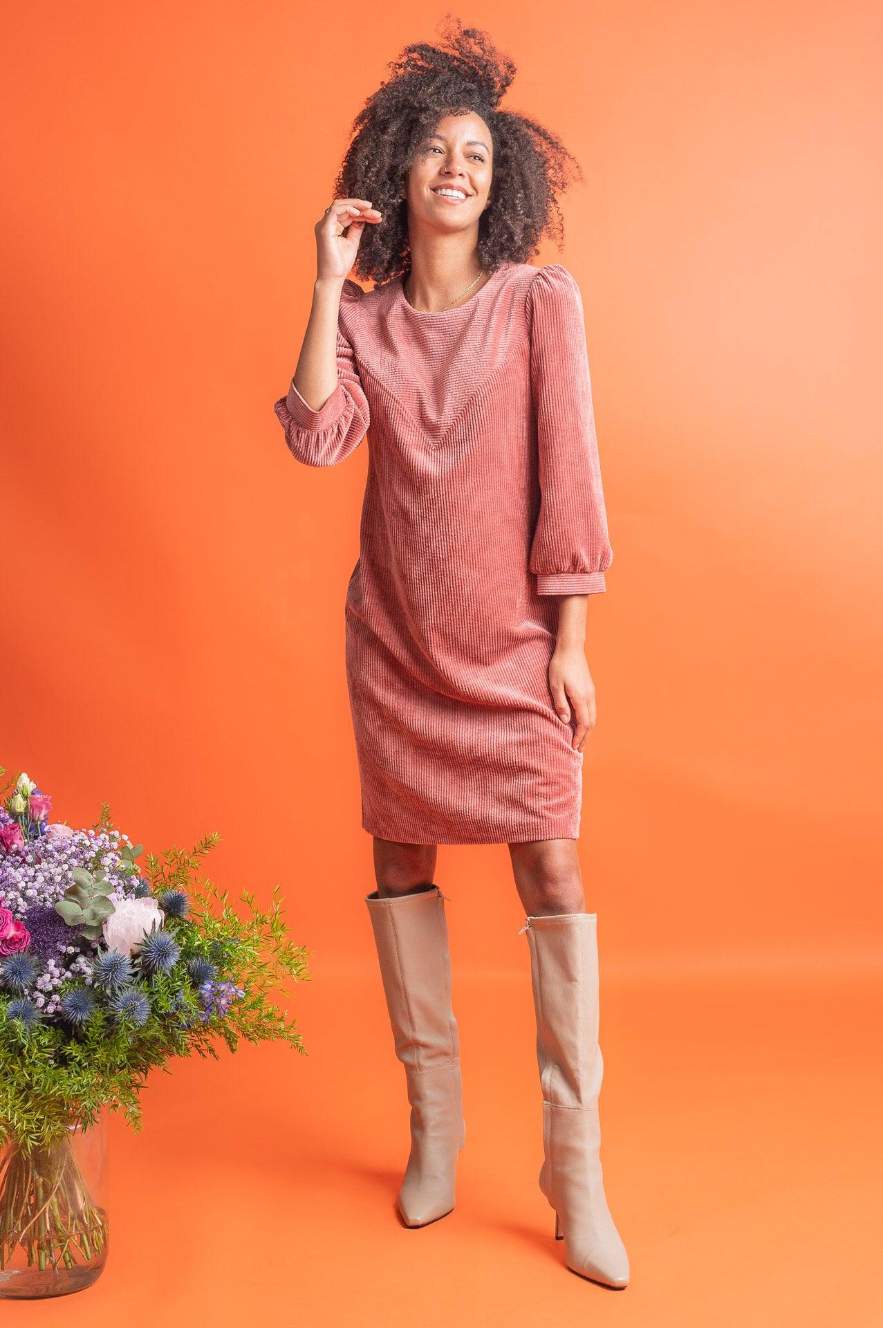 Kleedje Bruin Accent Fashion ( Escape 7928/Terra ) - Delaere Womenswear