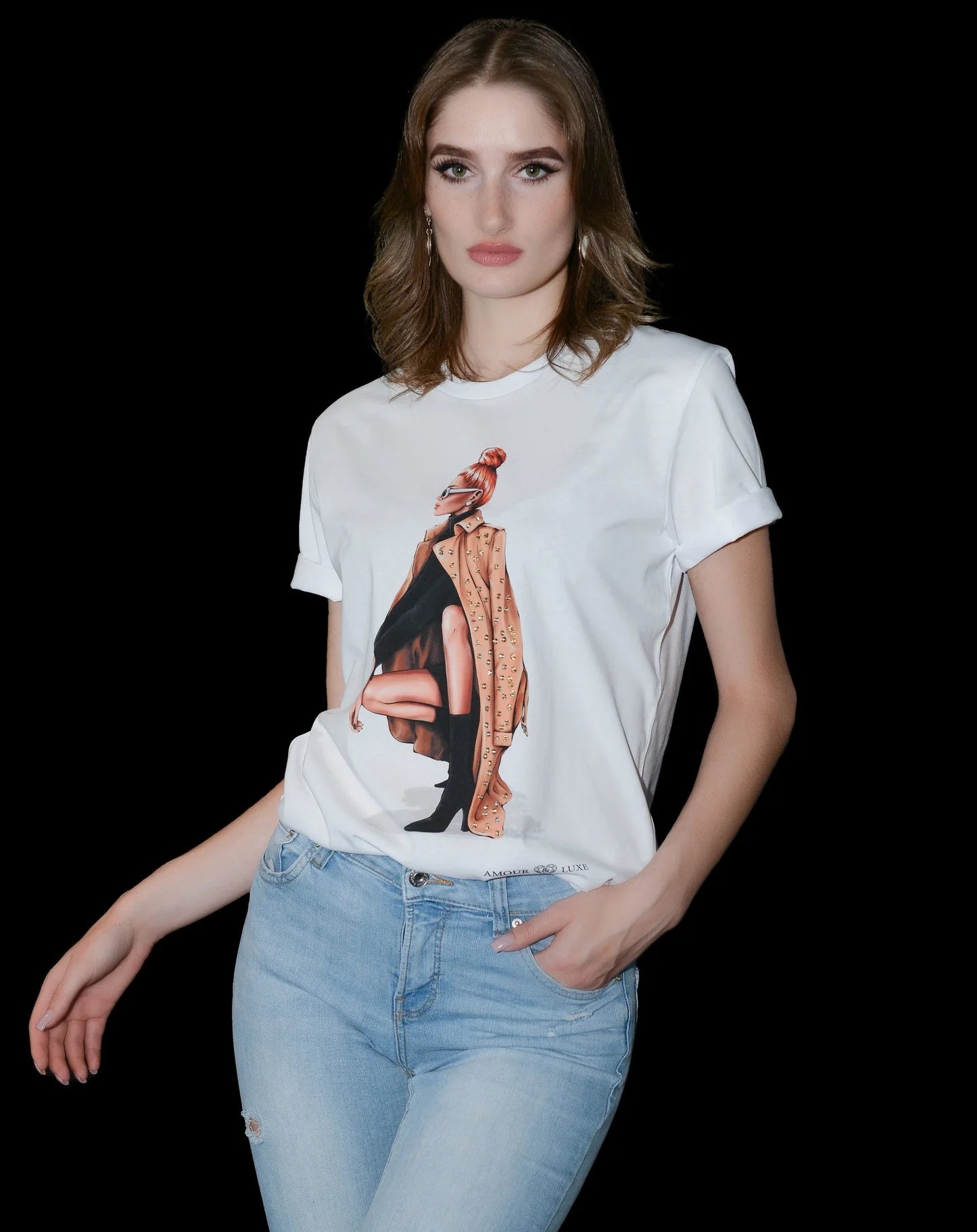 T-Shirt Blanc Amour &amp; Luxe ( Posh J T3 Blanc )