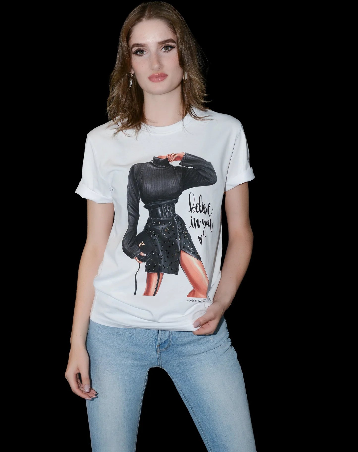 T-Shirt Blanc Amour &amp; Luxe ( Posh J T5 Blanc )