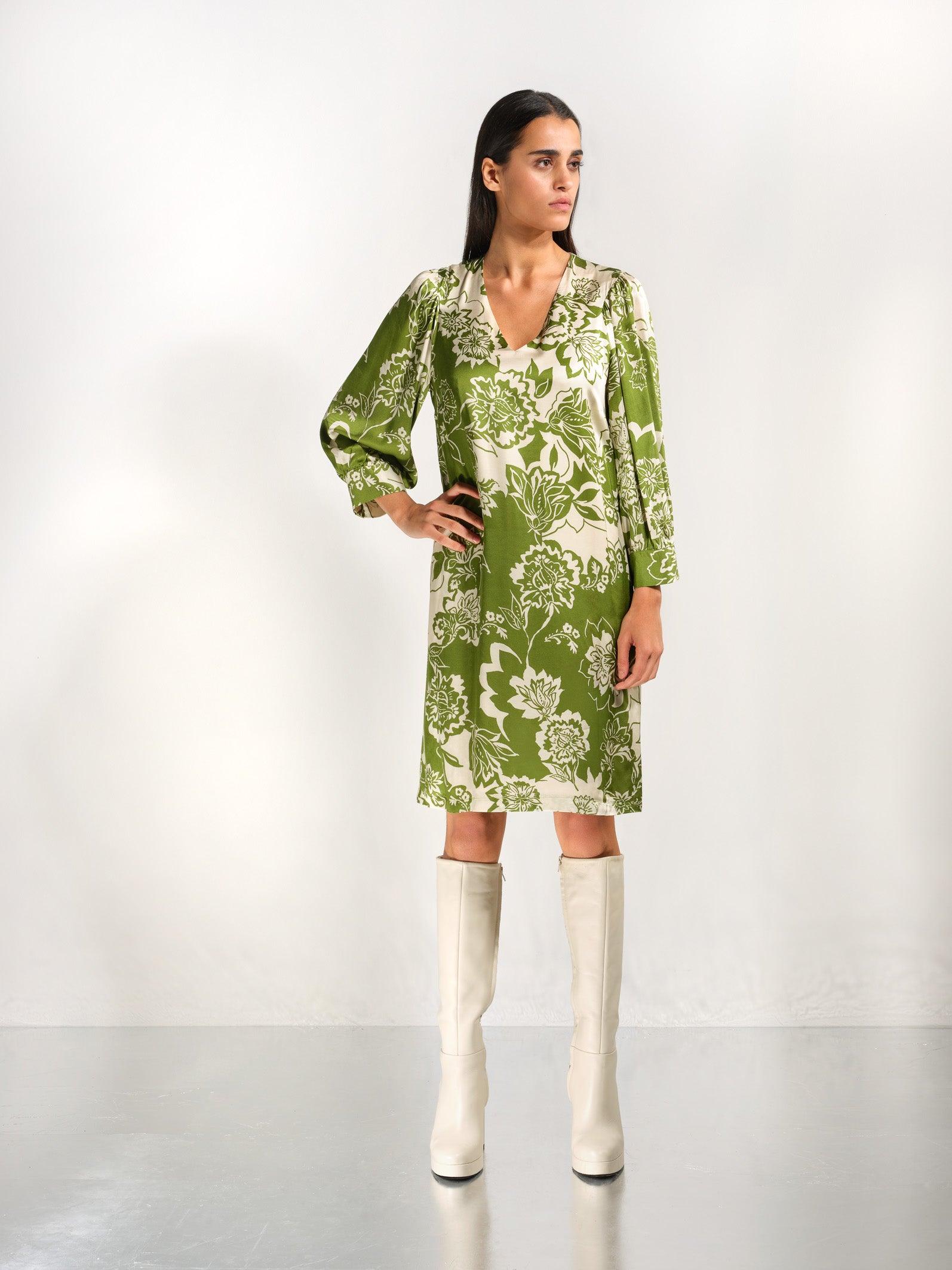 Kleedje Groen Atmos Fashion ( 9617 Vago Moss ) - Delaere Womenswear