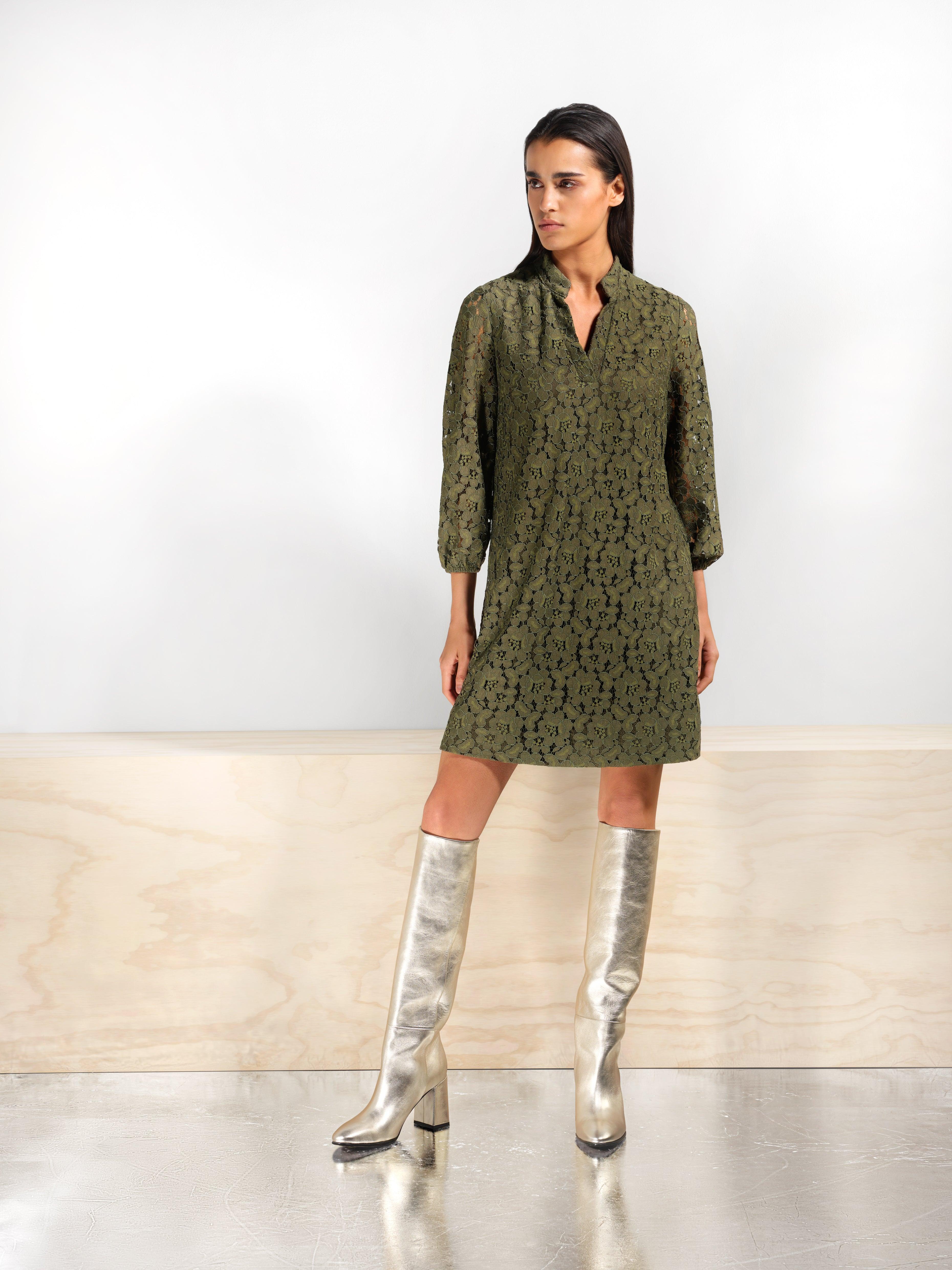 Kleedje Kaki Atmos Fashion ( 9626 Nelle Kaki ) - Delaere Womenswear