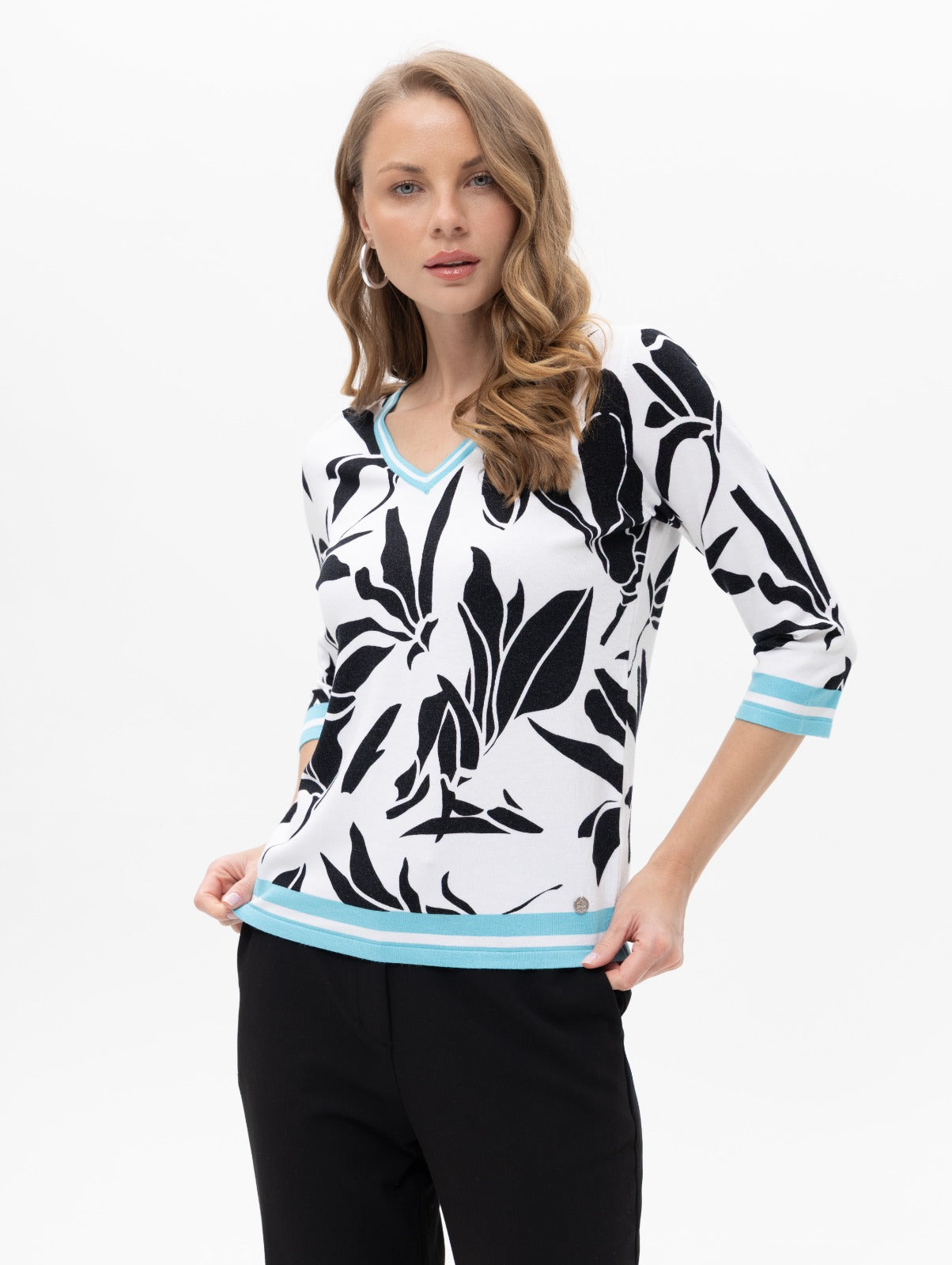 Pull Turquoise Passioni ( 19065 )