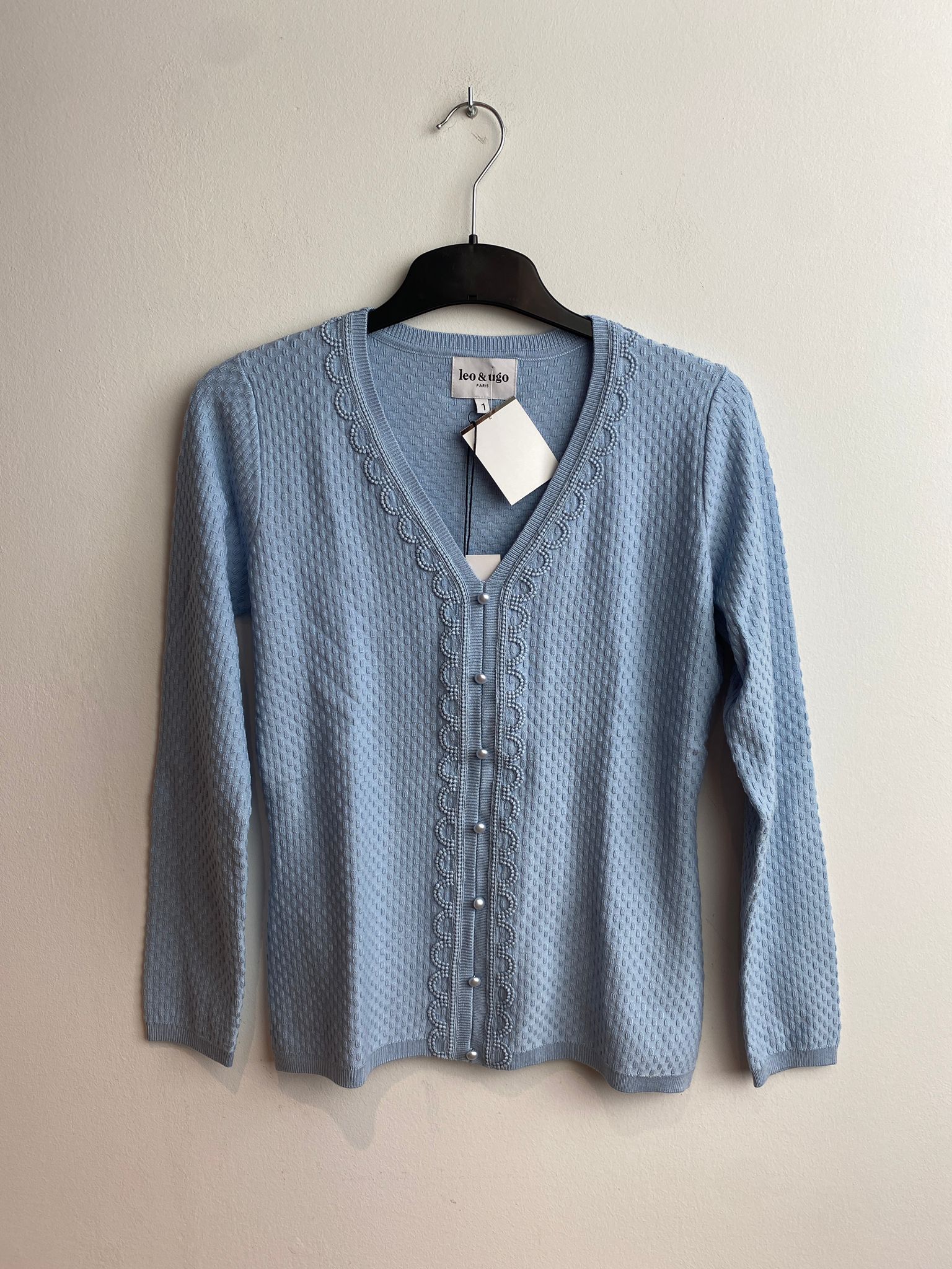 Pull bleu pâle Leo &amp; Ugo ( Bw309/Bleu )