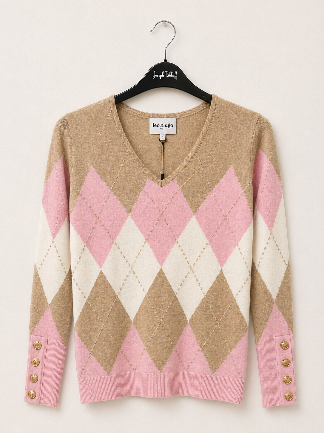 Pull Fuchia Leo & Ugo ( Ah280/Beige Pink )