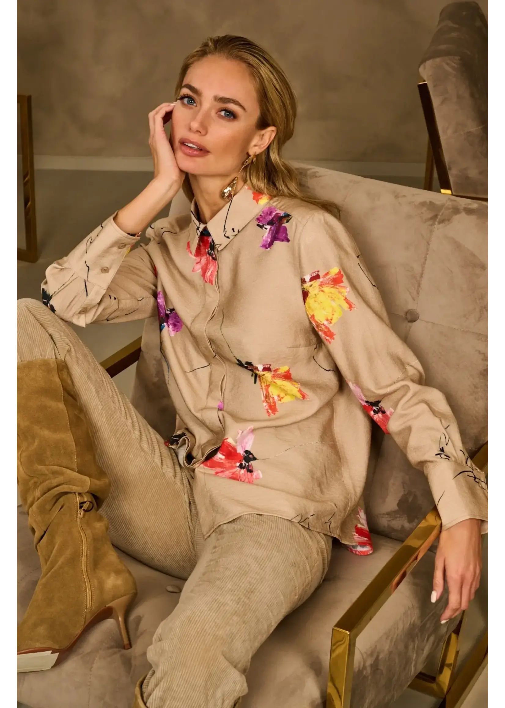 Chemisier Beige Due Amanti (Nagela/Painted Flowe)