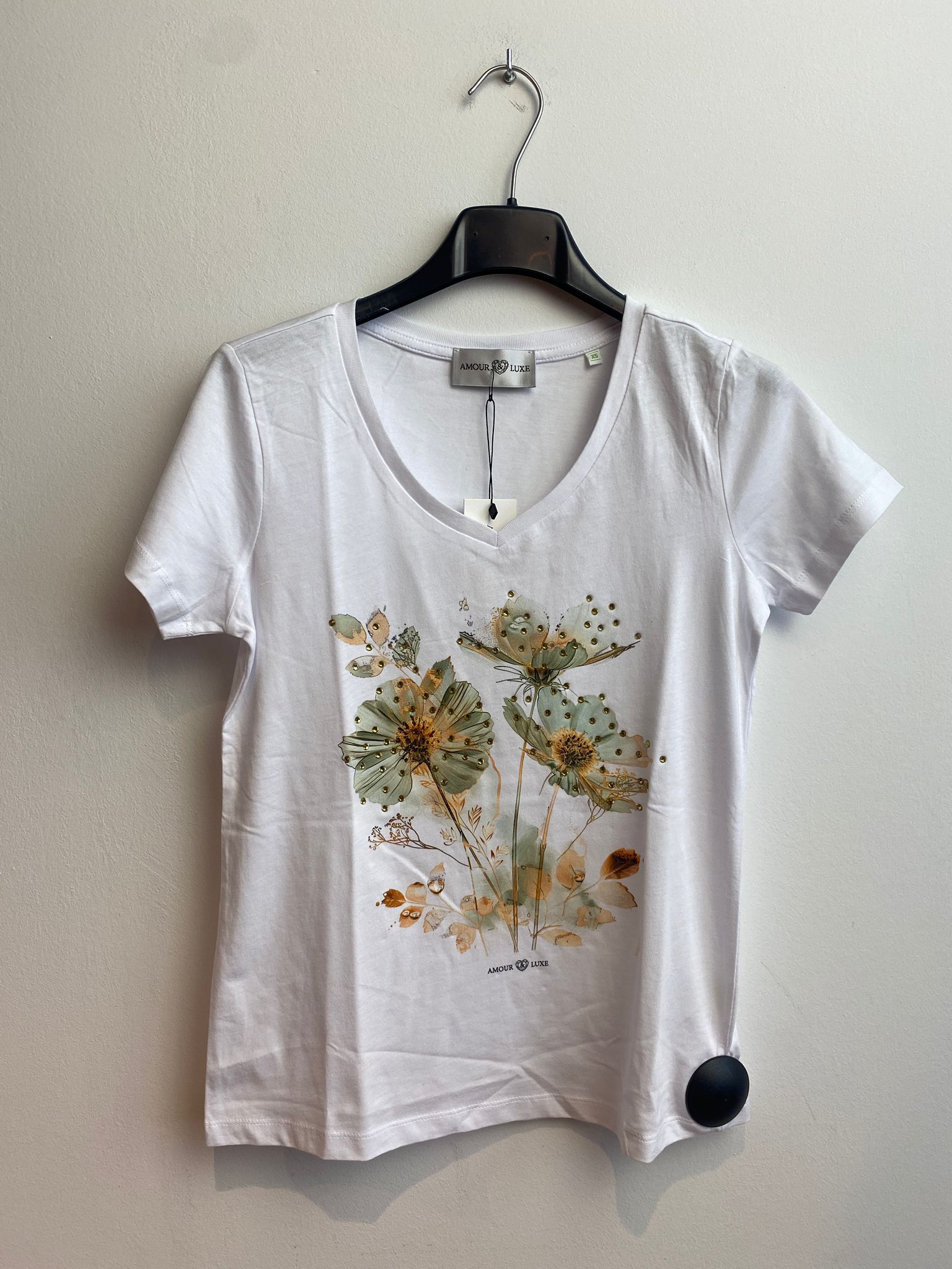 T-Shirt Blanc Amour &amp; Luxe ( Eden V T14/Blanc )