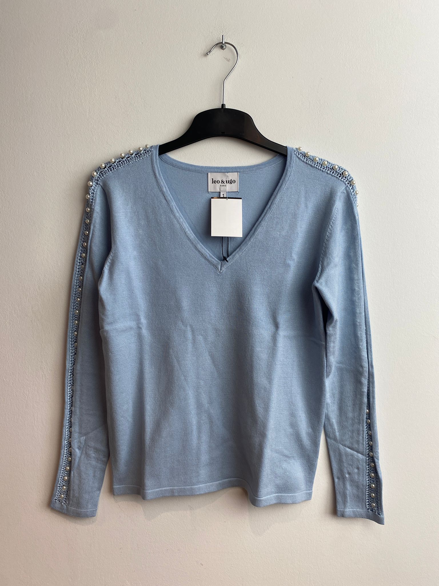 Pull bleu pâle Leo &amp; Ugo ( Bw316/Bleu )
