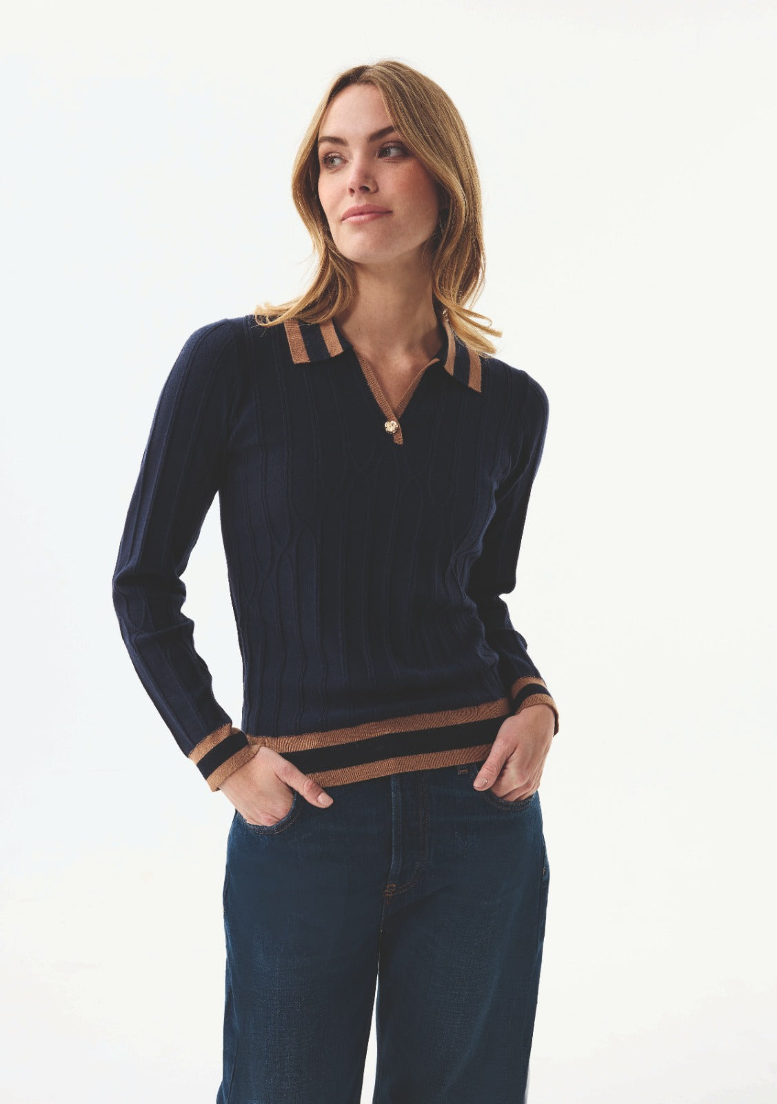 Pull Marine Leo & Ugo ( Aw130/Navy/Camel )