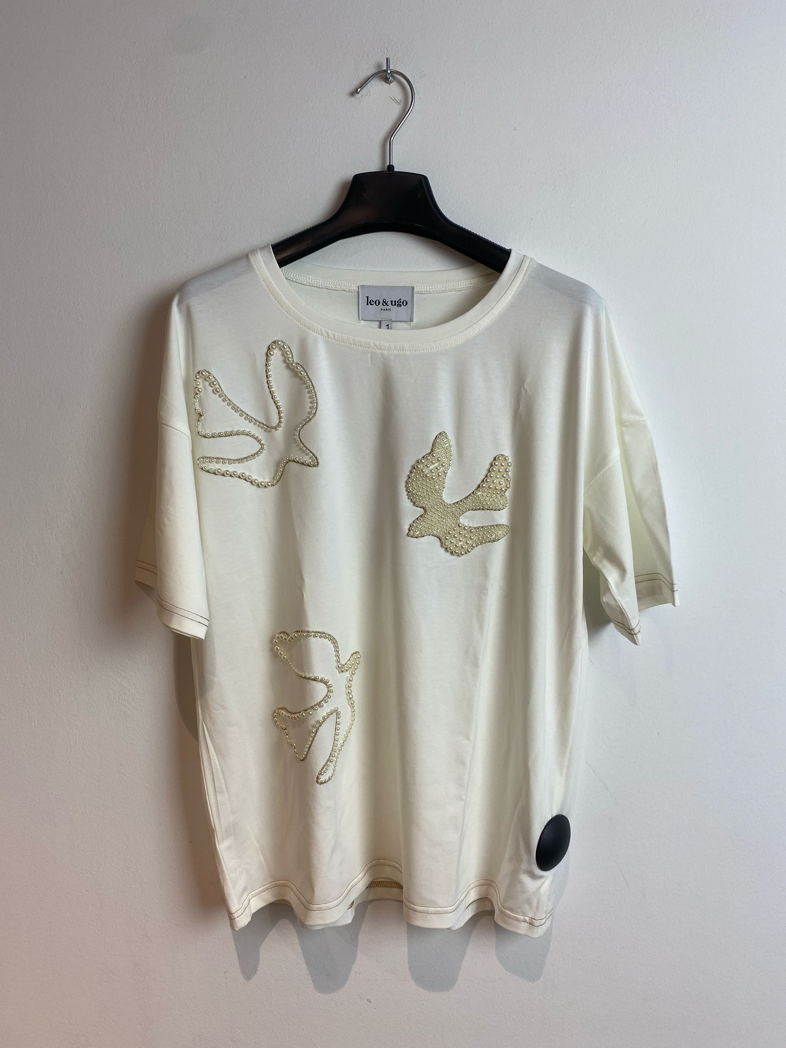 T-Shirt Ecru Leo & Ugo ( Tea097/Offwhite )