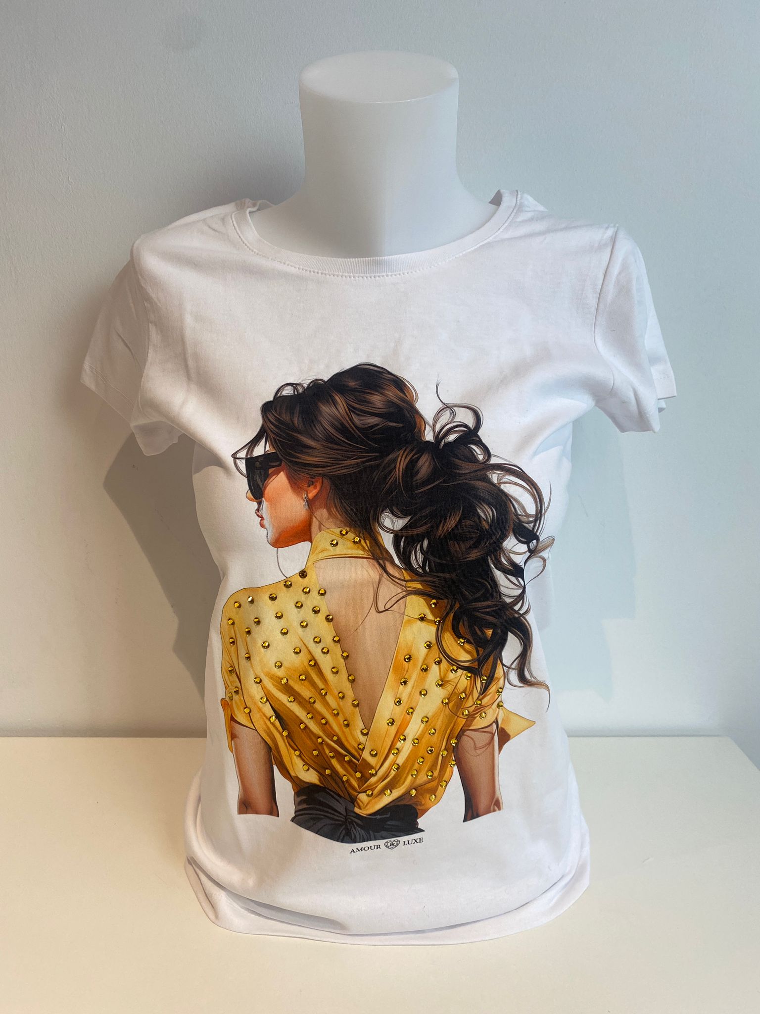 T-Shirt Wit Amour & Luxe ( Grace S T1 )