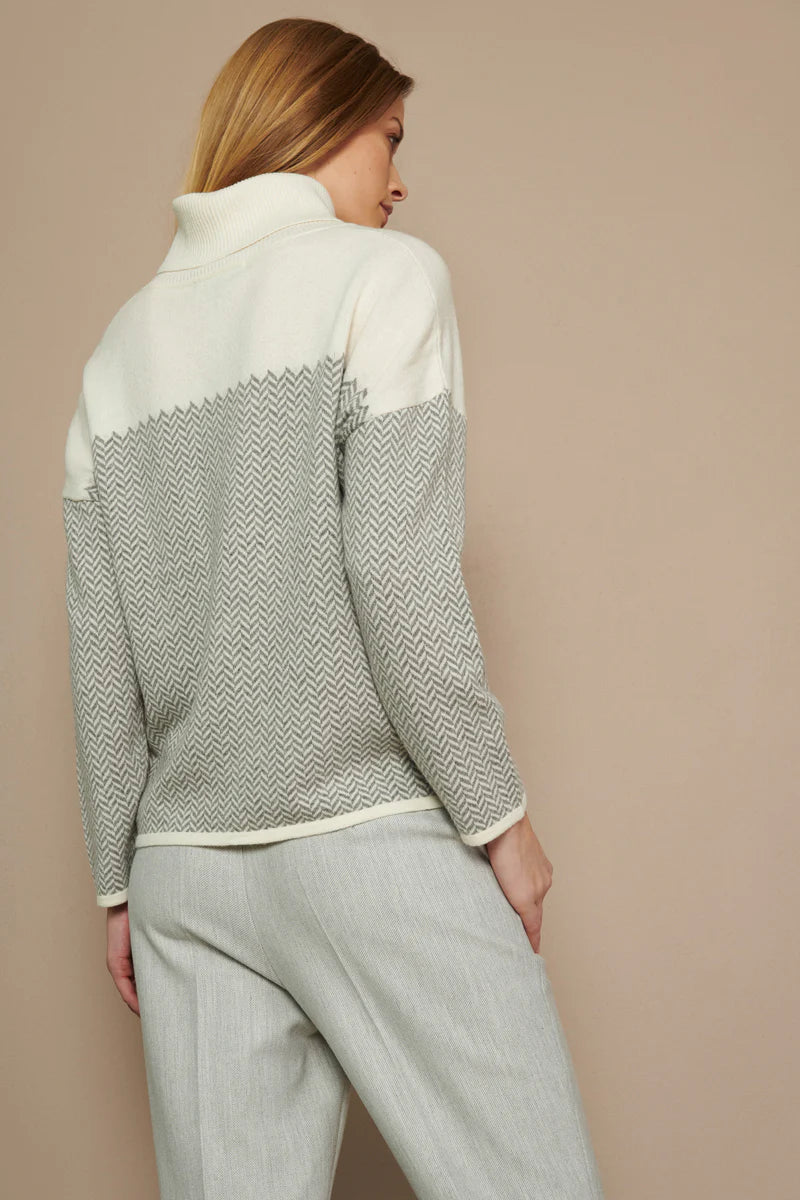 Pull Beige Marie Mero ( Pu57/Gre+Cre ) - Delaere Womenswear
