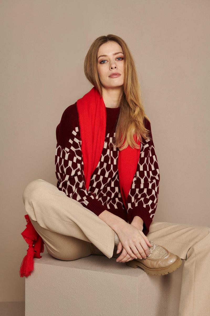 Sjaal Rood Marie Mero ( Sc53/Red ) - Delaere Womenswear