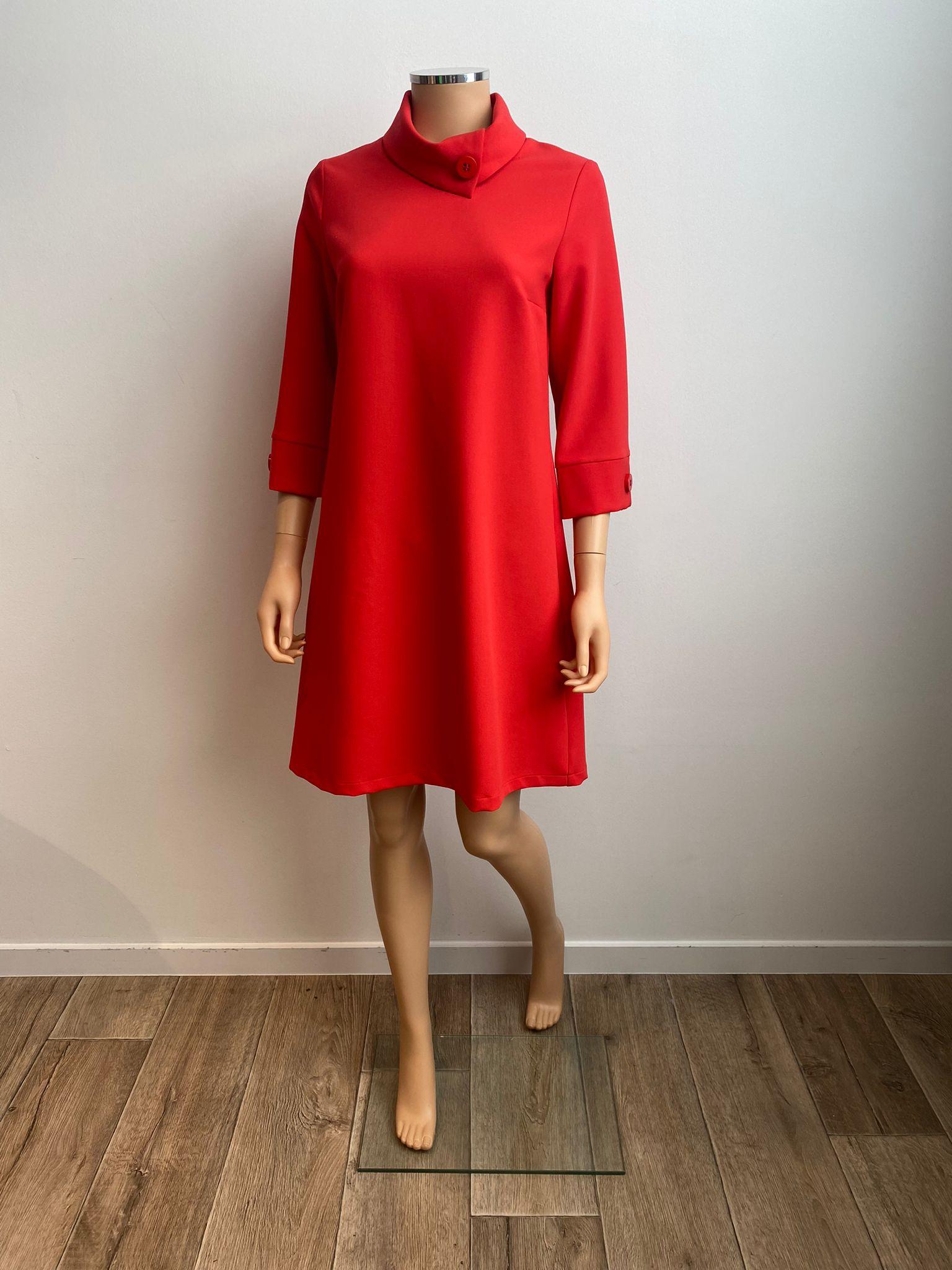 Kleedje Rood Senso ( 9593 Janelle Red ) - Delaere Womenswear
