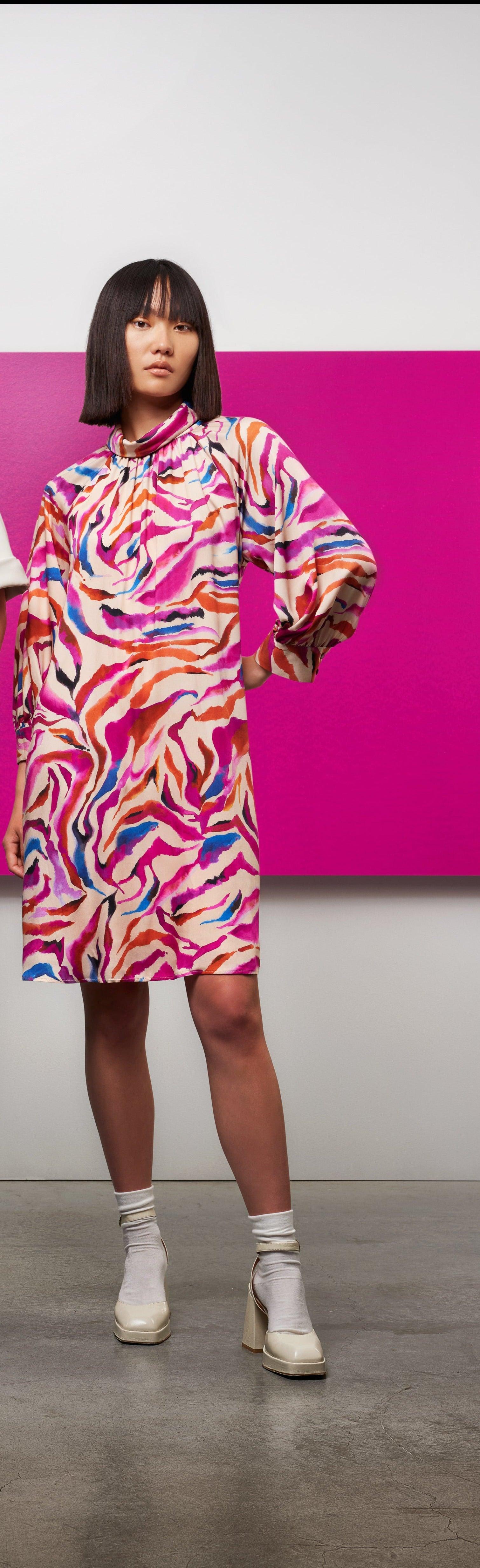 Kleedje Fuchia Senso ( 9598 Zebre Multi ) - Delaere Womenswear