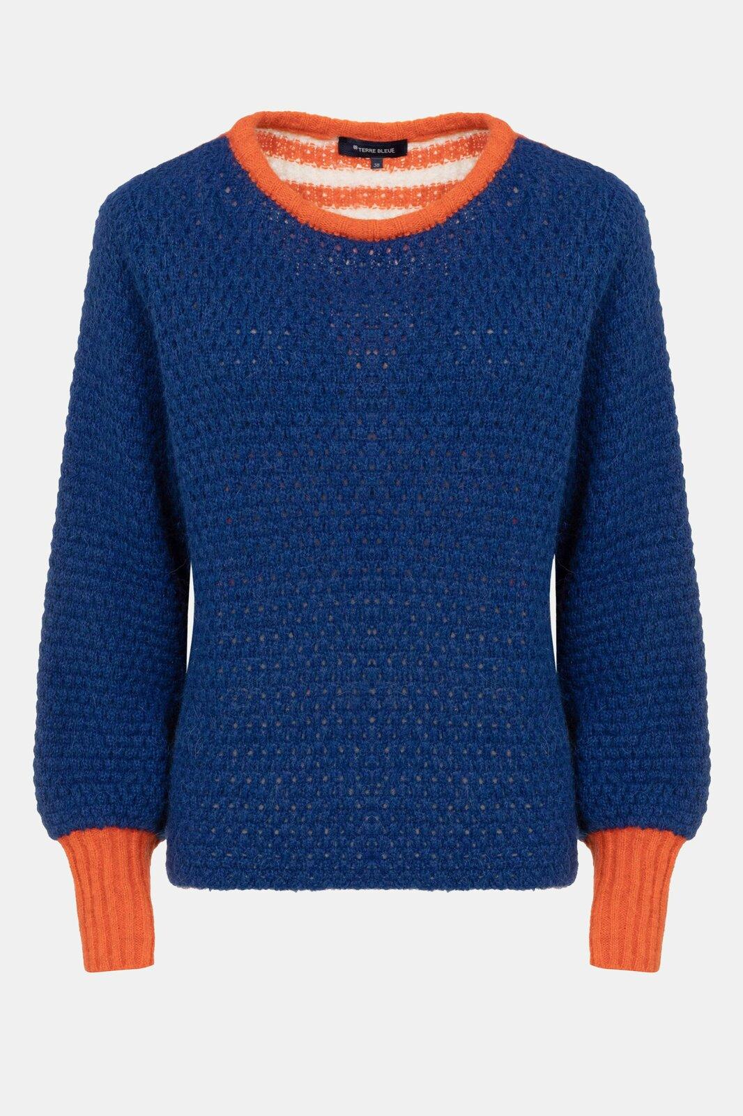 Pull Blauw Terre Bleue ( Marijke/500 ) - Delaere Womenswear