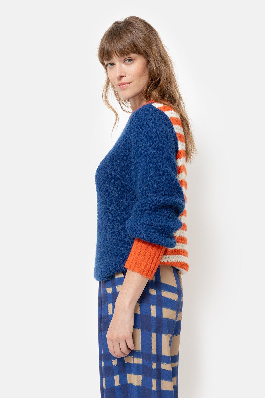 Pull Blauw Terre Bleue ( Marijke/500 ) - Delaere Womenswear