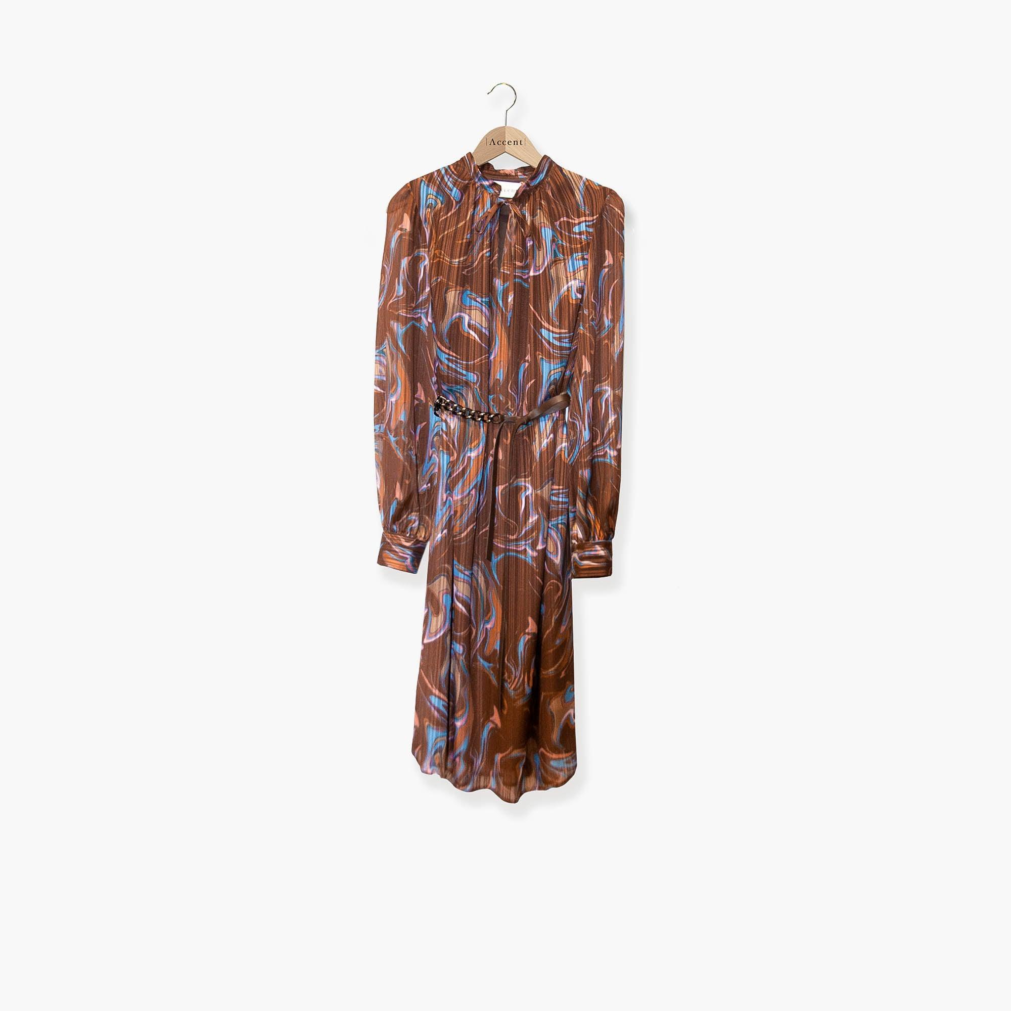 Kleedje Bruin Accent Fashion ( Meteor 19001/62 ) - Delaere Womenswear