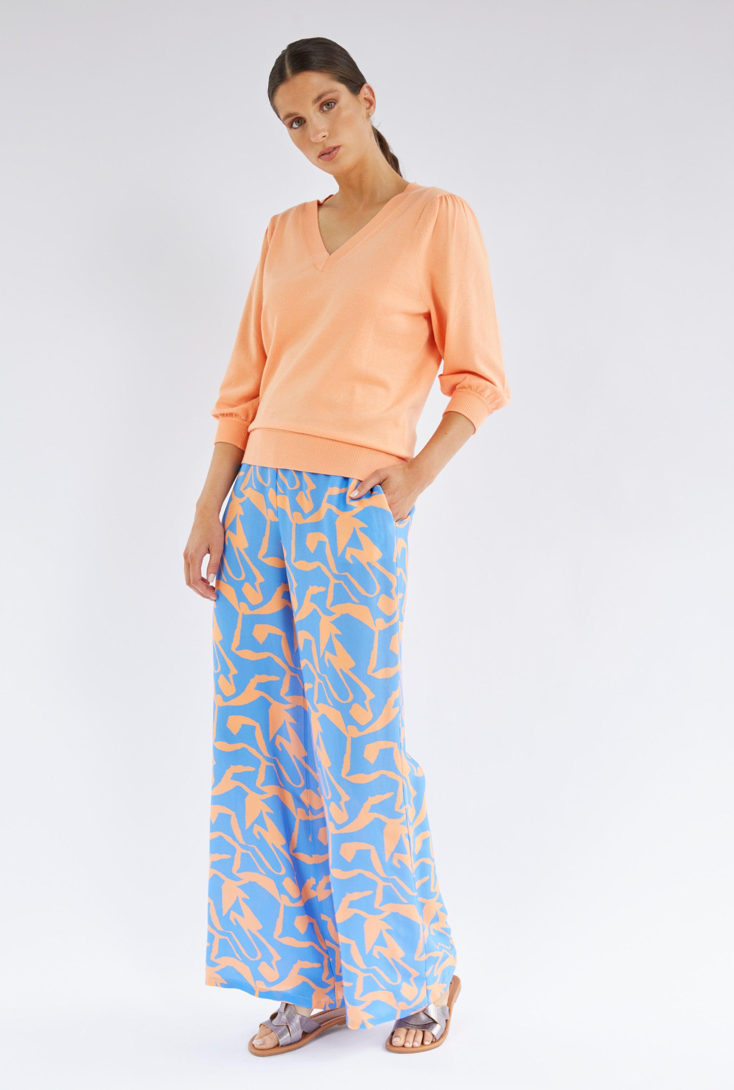 Broek Oranje Blue Iv ( Moya/375 ) - Delaere Womenswear