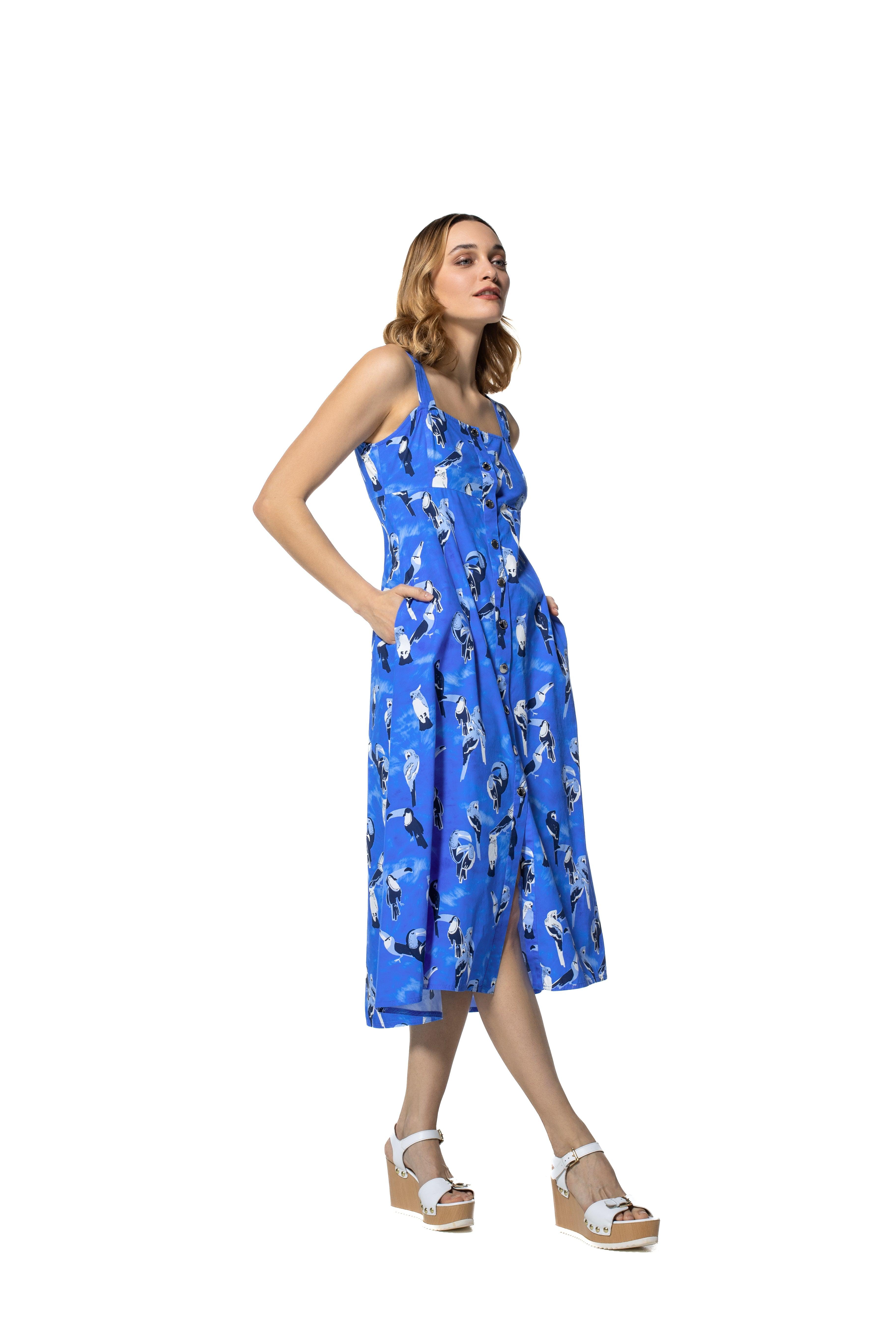 Kleedje Blauw Caroline Biss ( 3166/29 ) - Delaere Womenswear