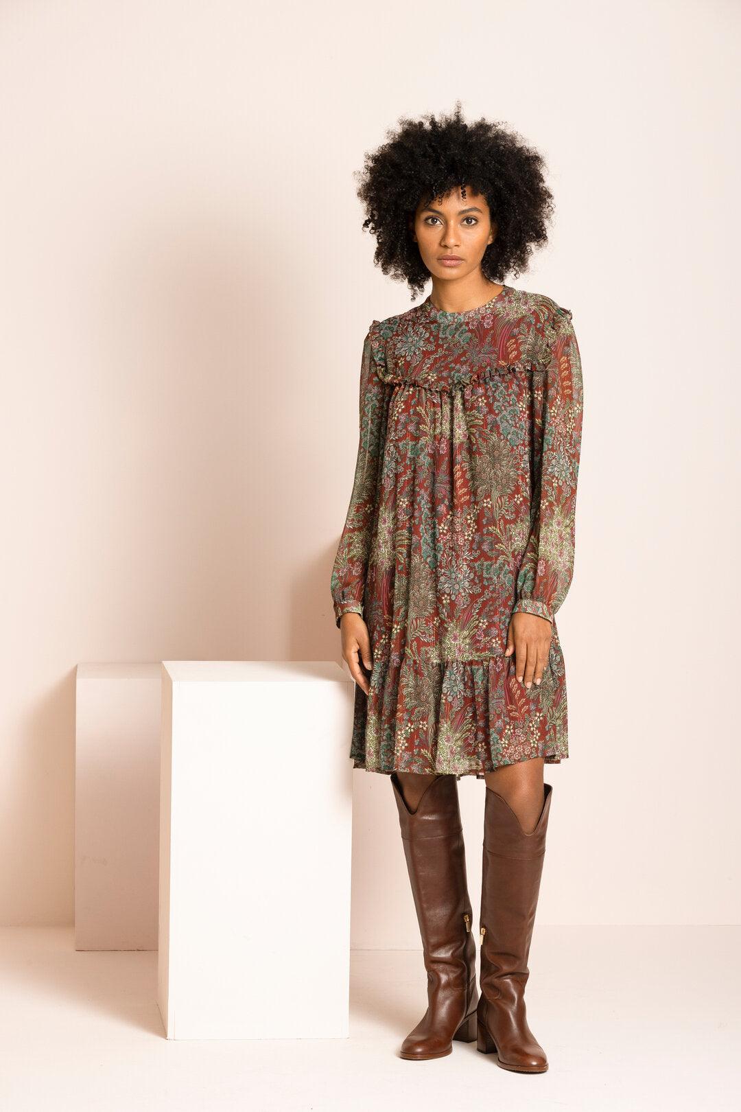 Kleedje Groen Gigue ( Katrina 680/430 ) - Delaere Womenswear