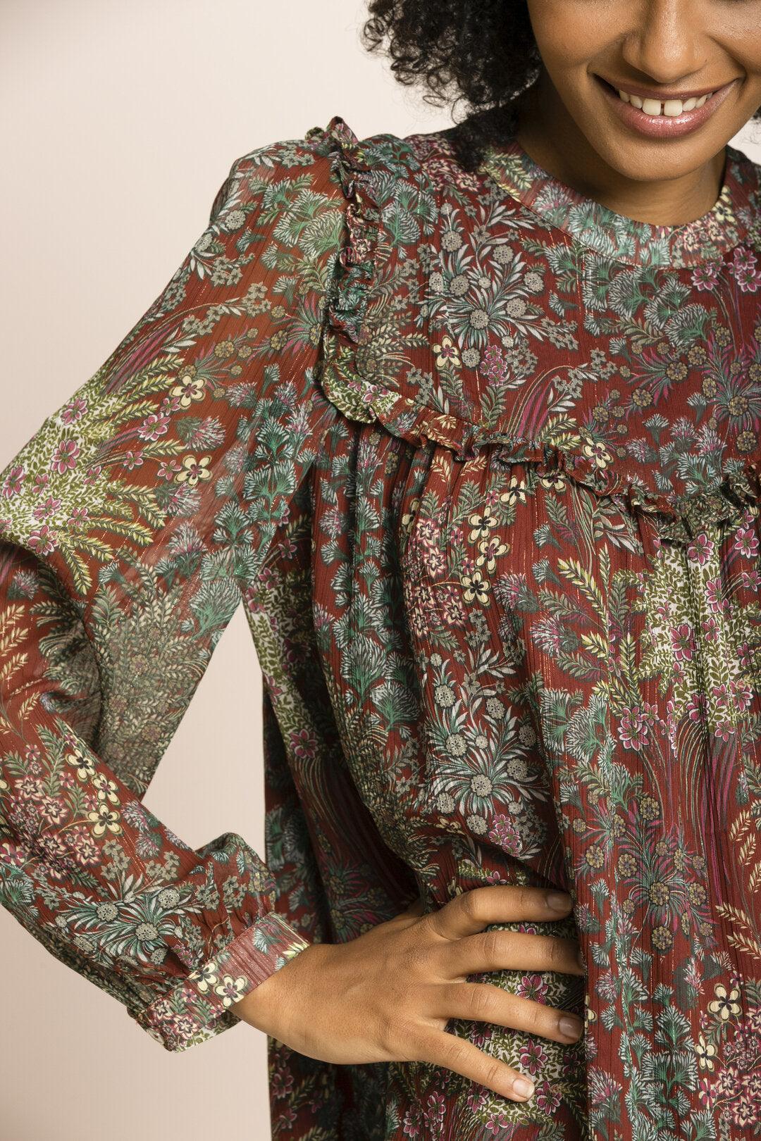 Kleedje Groen Gigue ( Katrina 680/430 ) - Delaere Womenswear